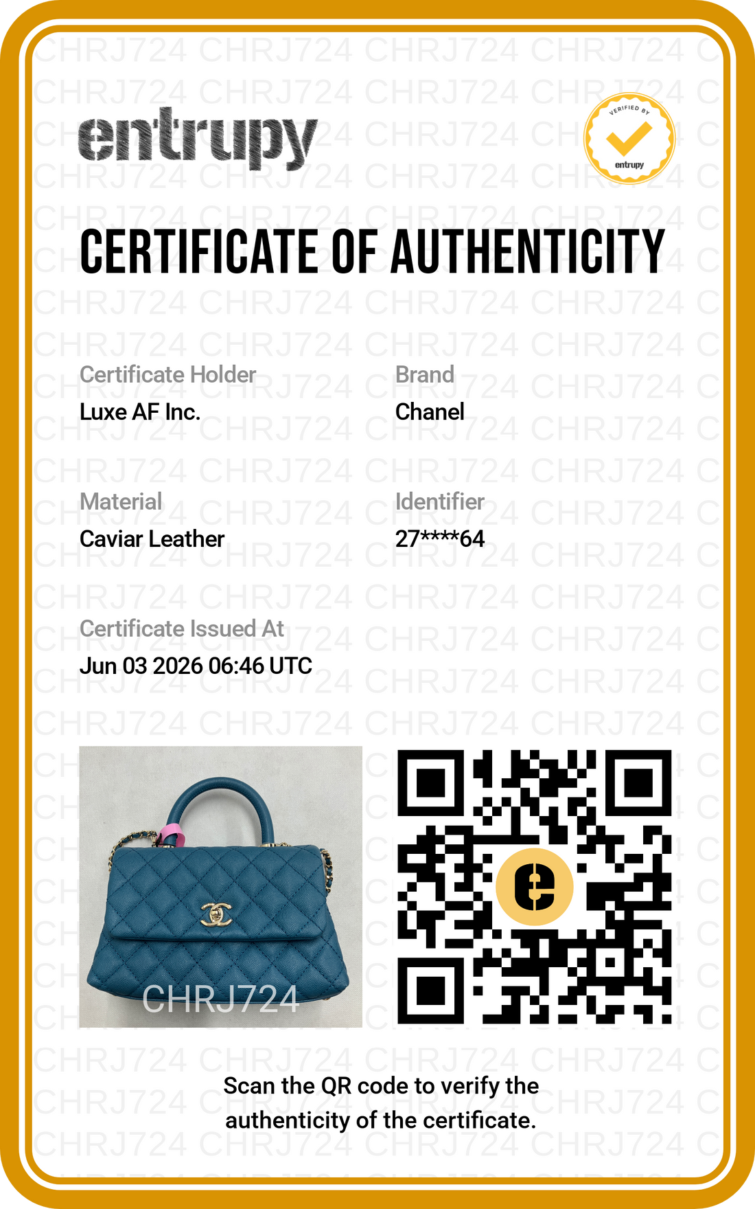 Chanel CoCo Handle Blue Quilted Leather Small Size Shoulder Bag(27***64) CC2082