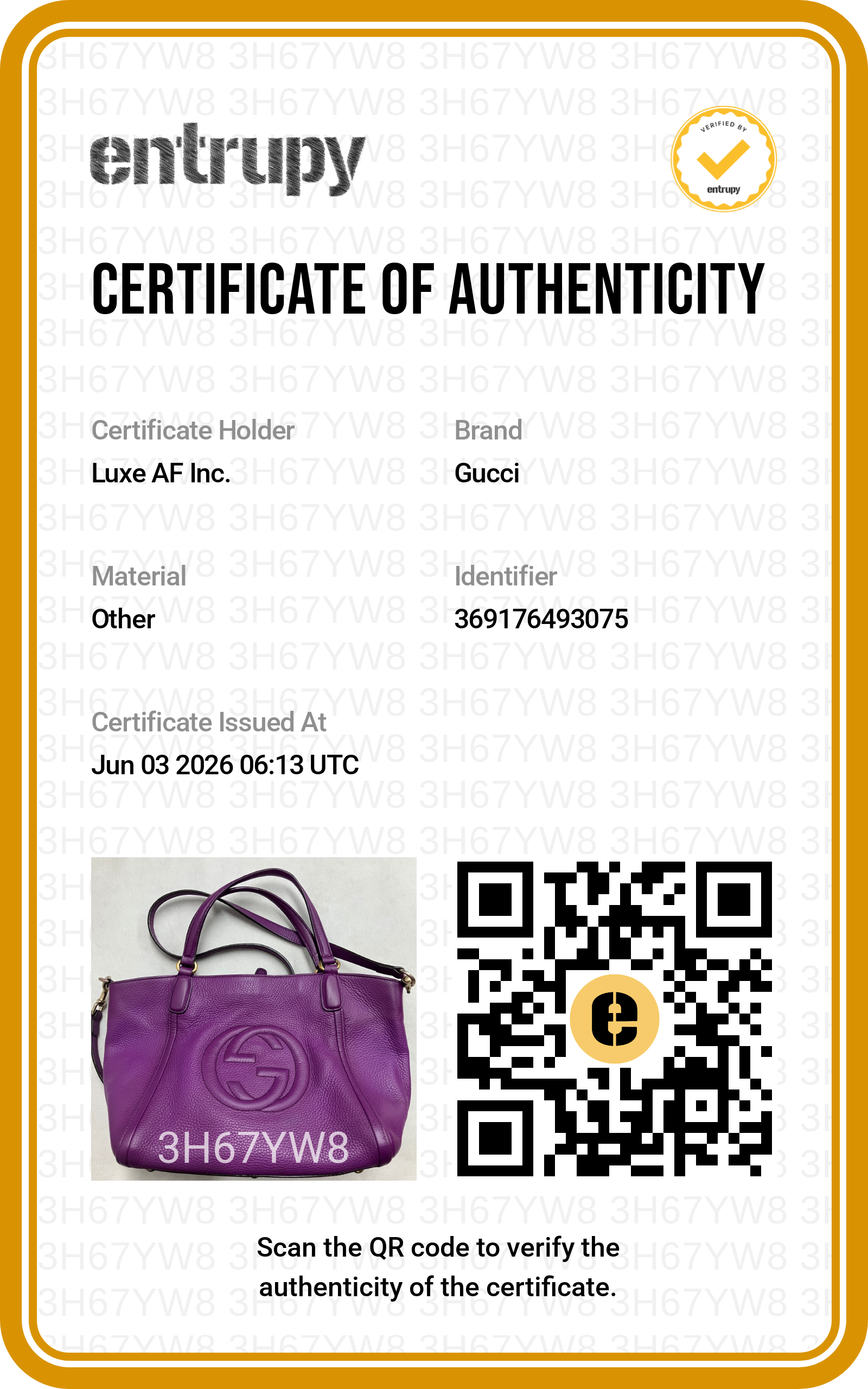 Gucci Soho Purple Leather Tote Handle Bag GG1329