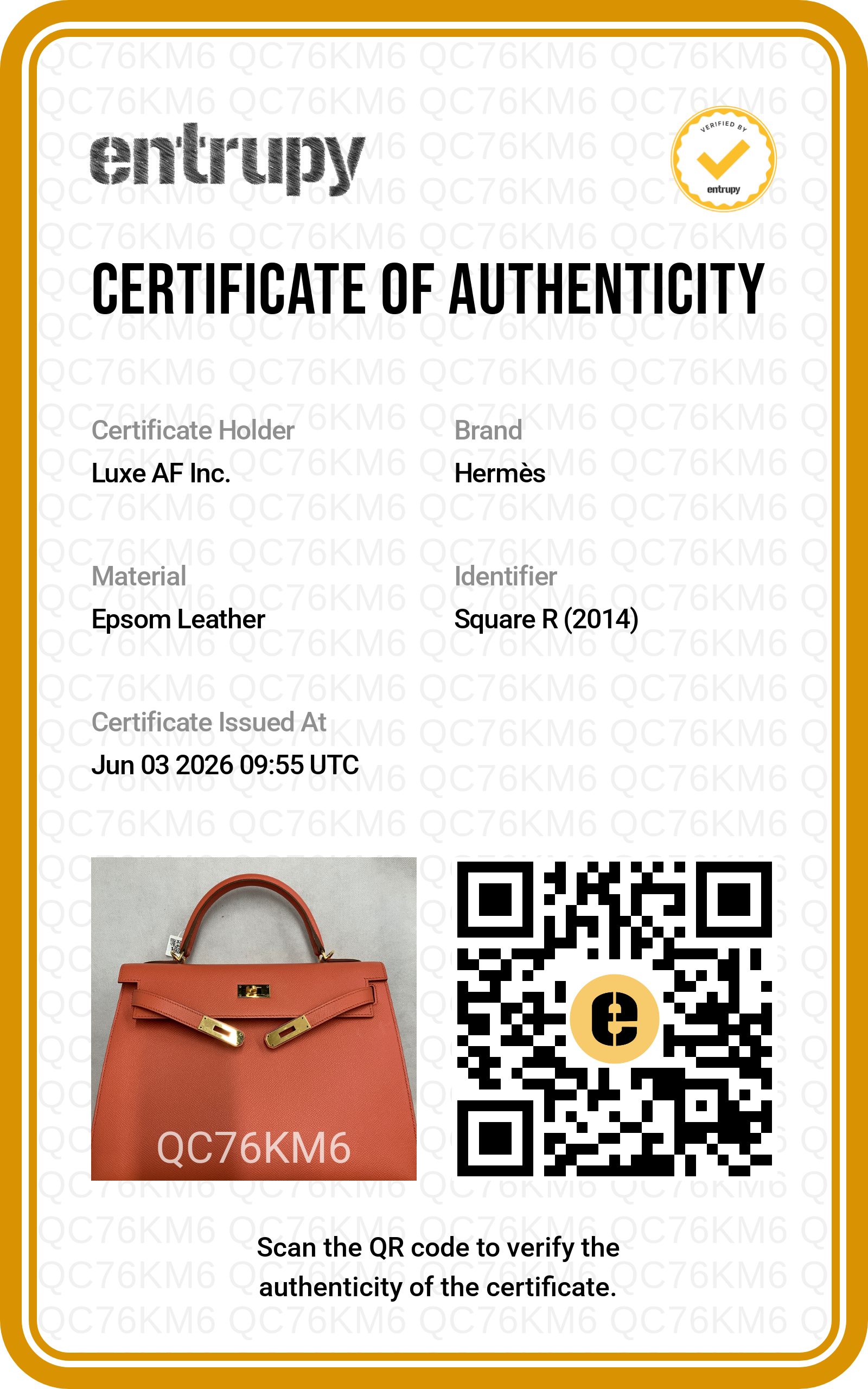 Hermes Kelly32 Orange Leather Top Handle Bag With Gold Hardware HR119