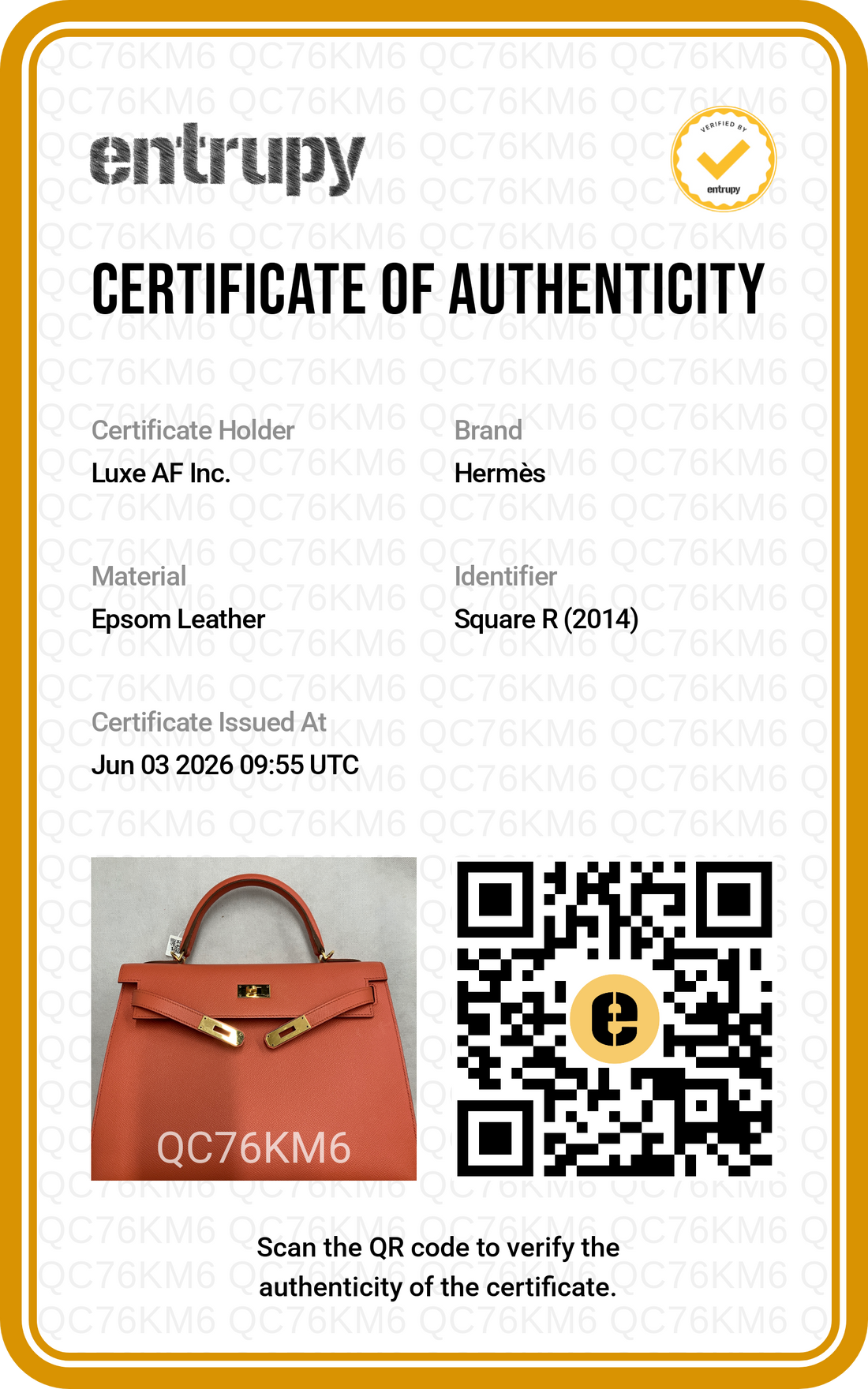 Hermes Kelly32 Orange Leather Top Handle Bag With Gold Hardware HR119