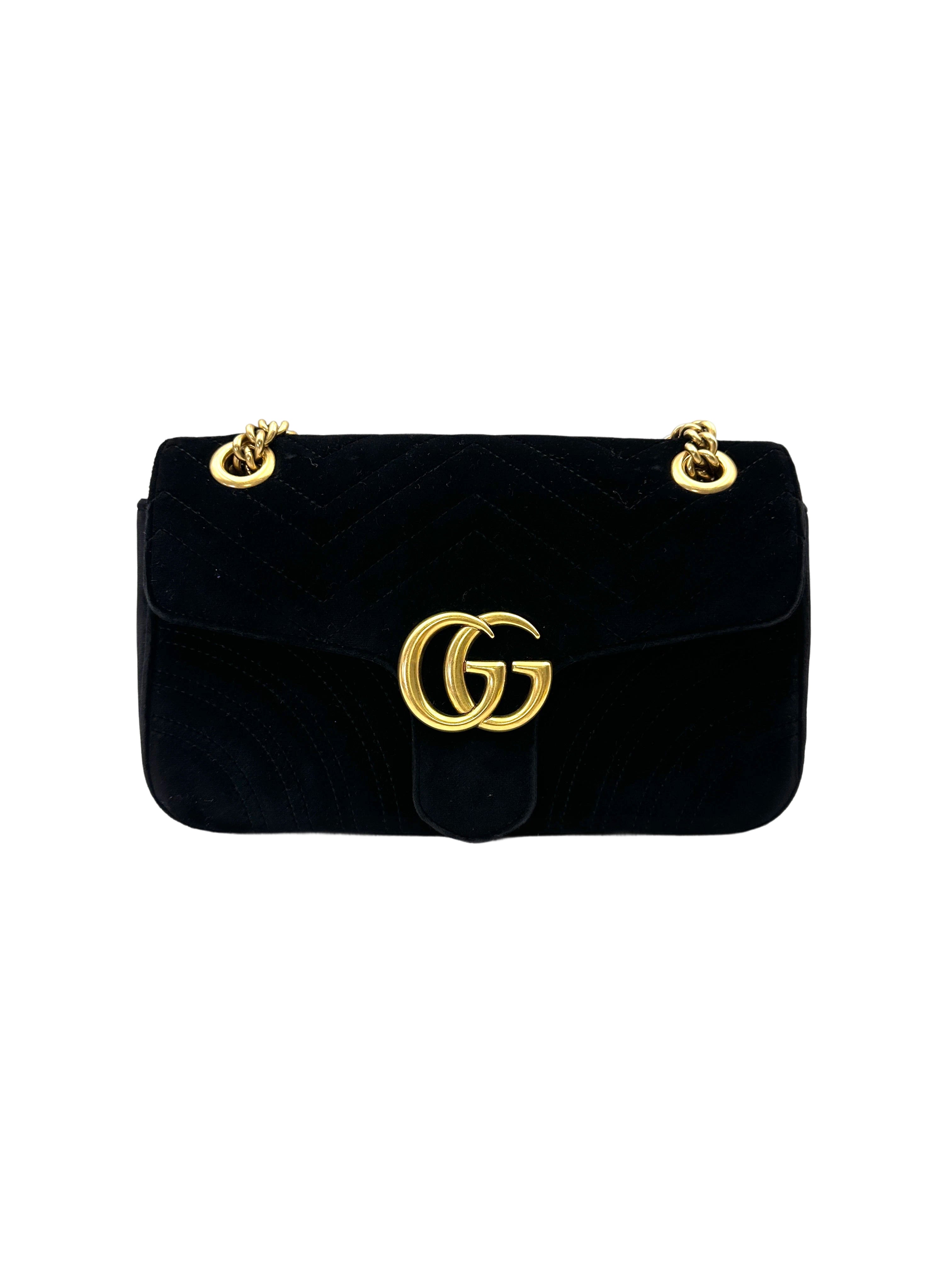 Gucci GG Marmont Black Velvet Shoulder Bag GG1196