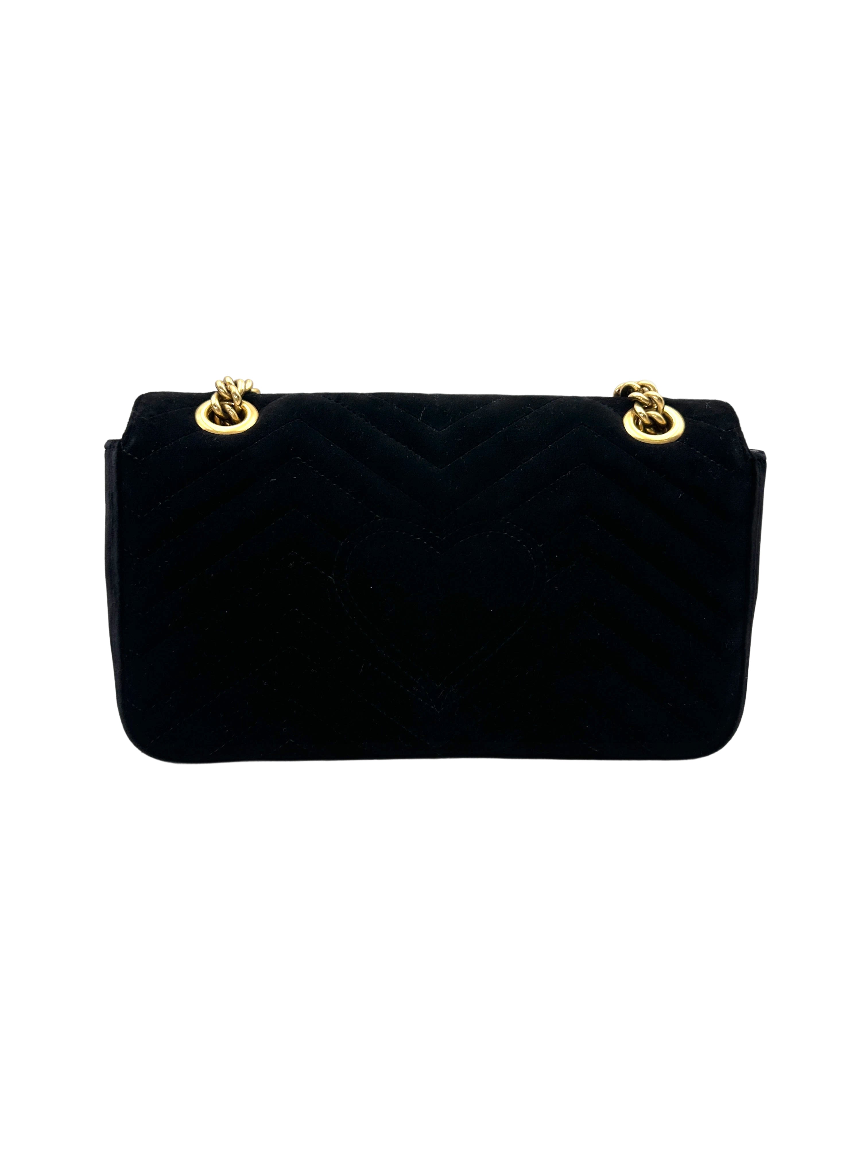 Gucci GG Marmont Black Velvet Shoulder Bag GG1196