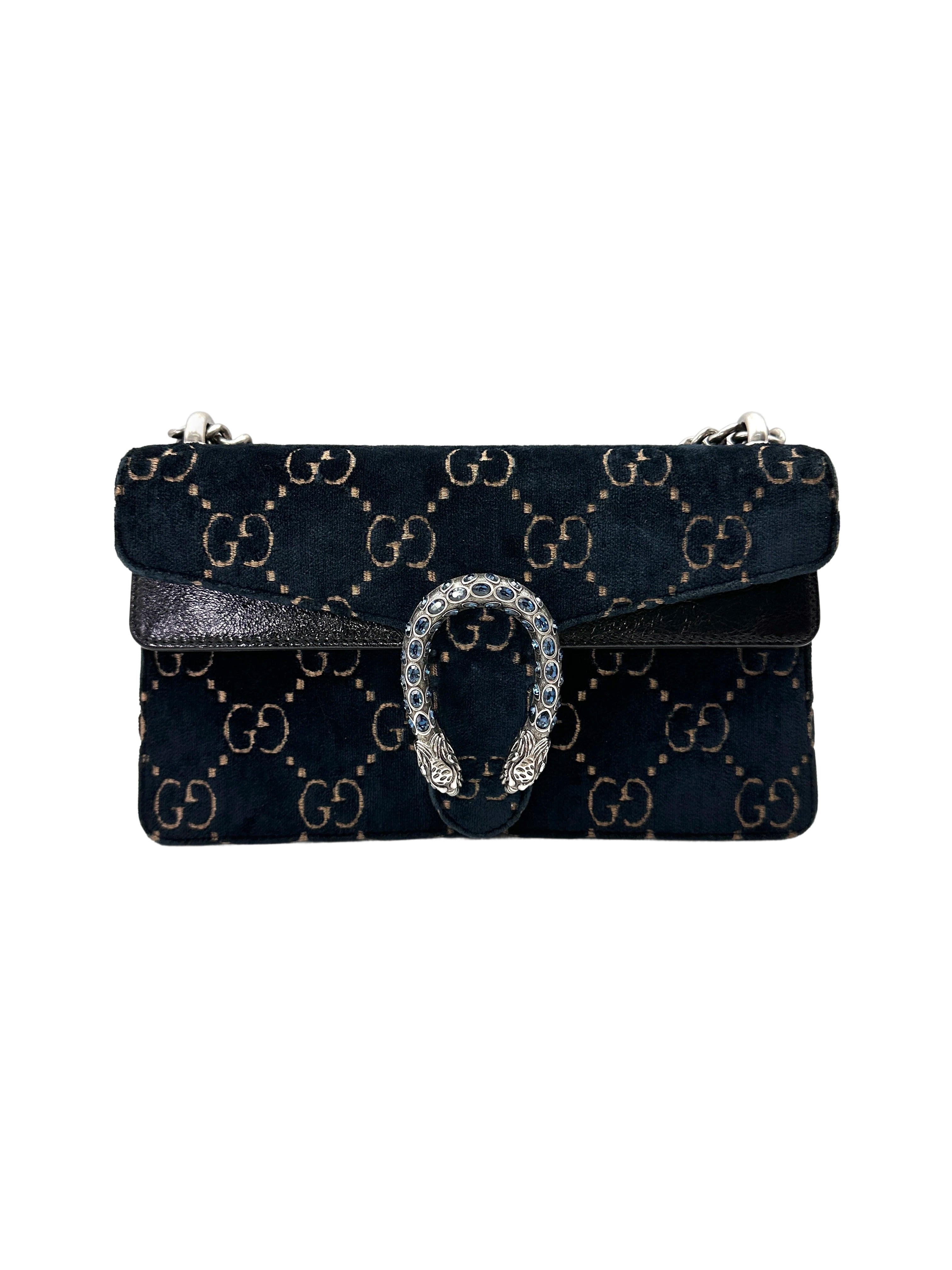 Gucci Dionysus Navy Velvet Medium Size Shoulder Bag GG1194