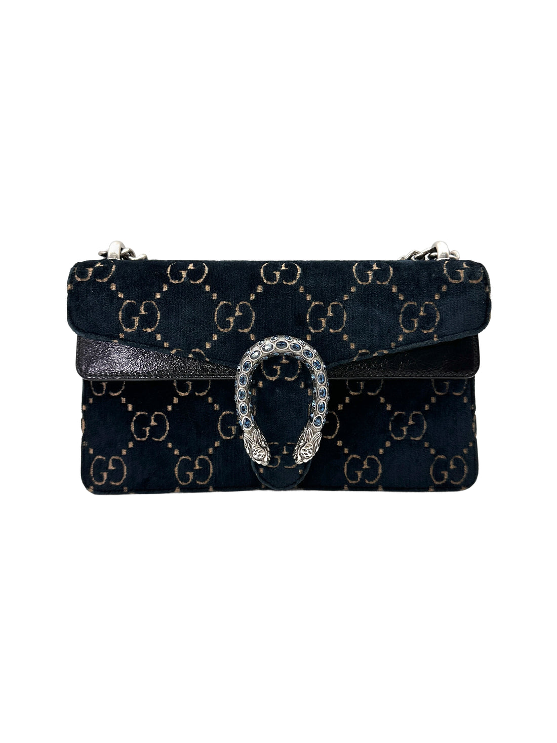 Gucci Dionysus Navy Velvet Medium Size Shoulder Bag GG1194