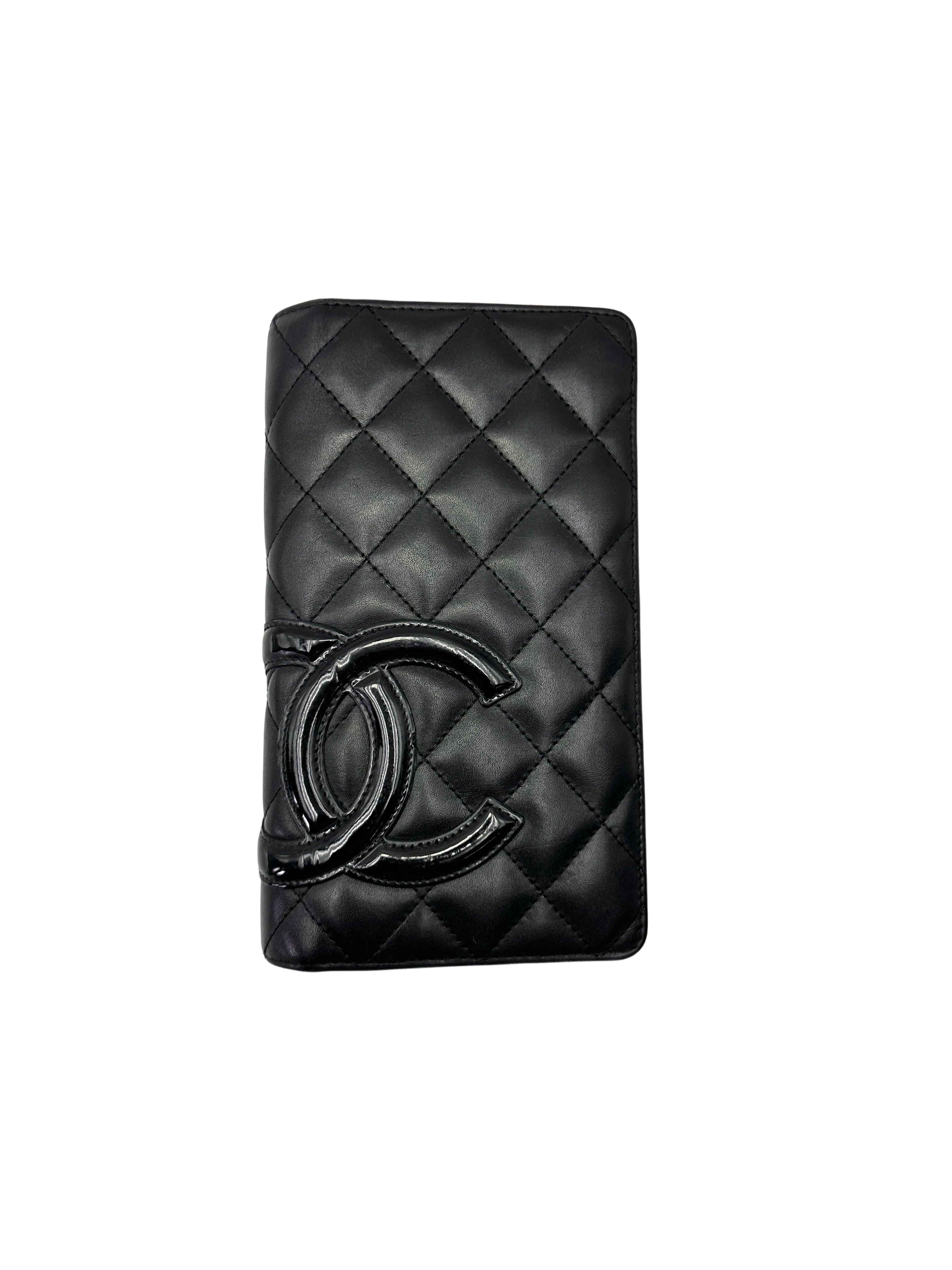 Chanel Cambon Line Black Quilted Leather Wallet(15***55) CC2096