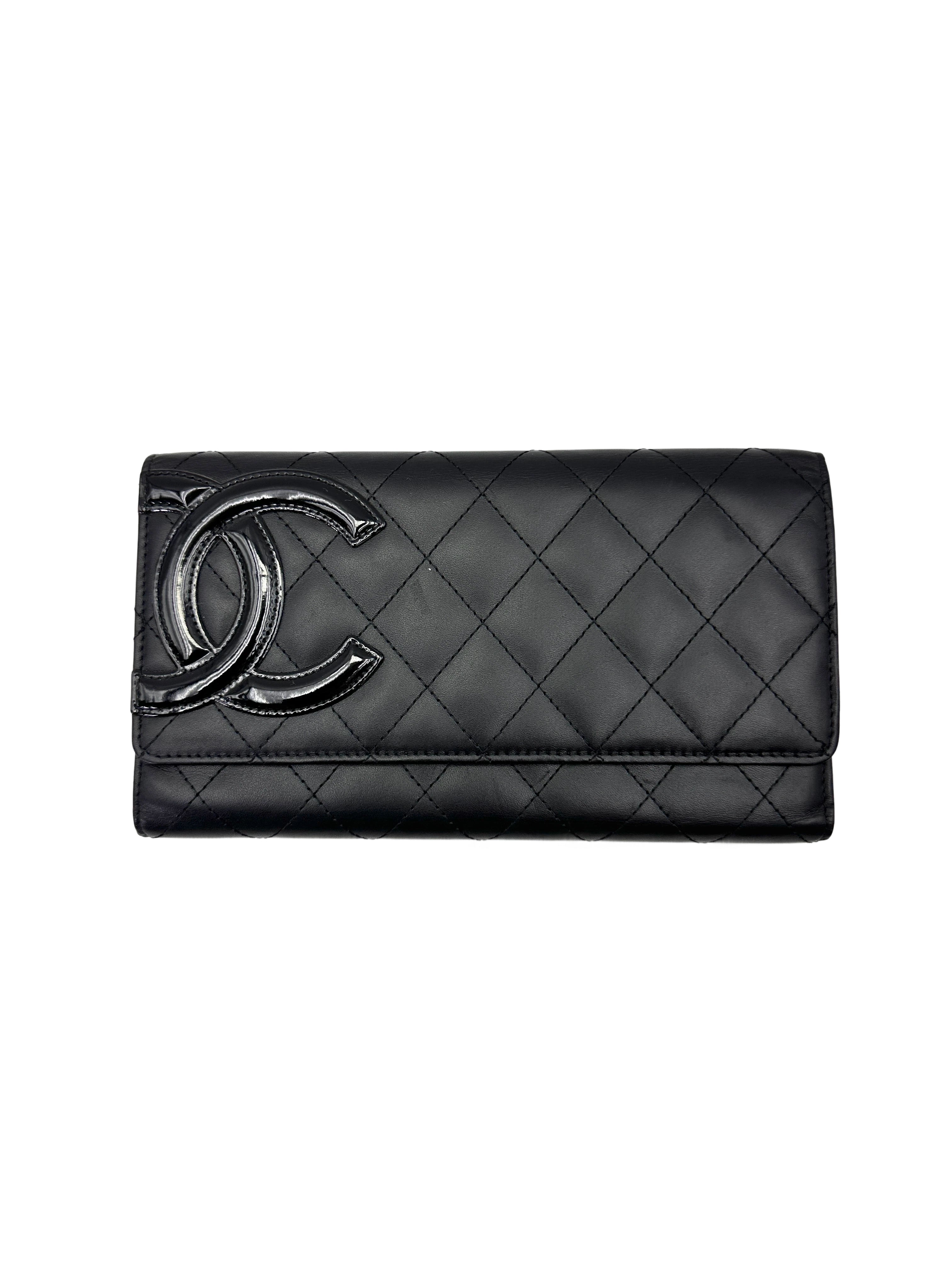 Chanel Cambon Line Black Quilted Leather Wallet(16***78) CC2095
