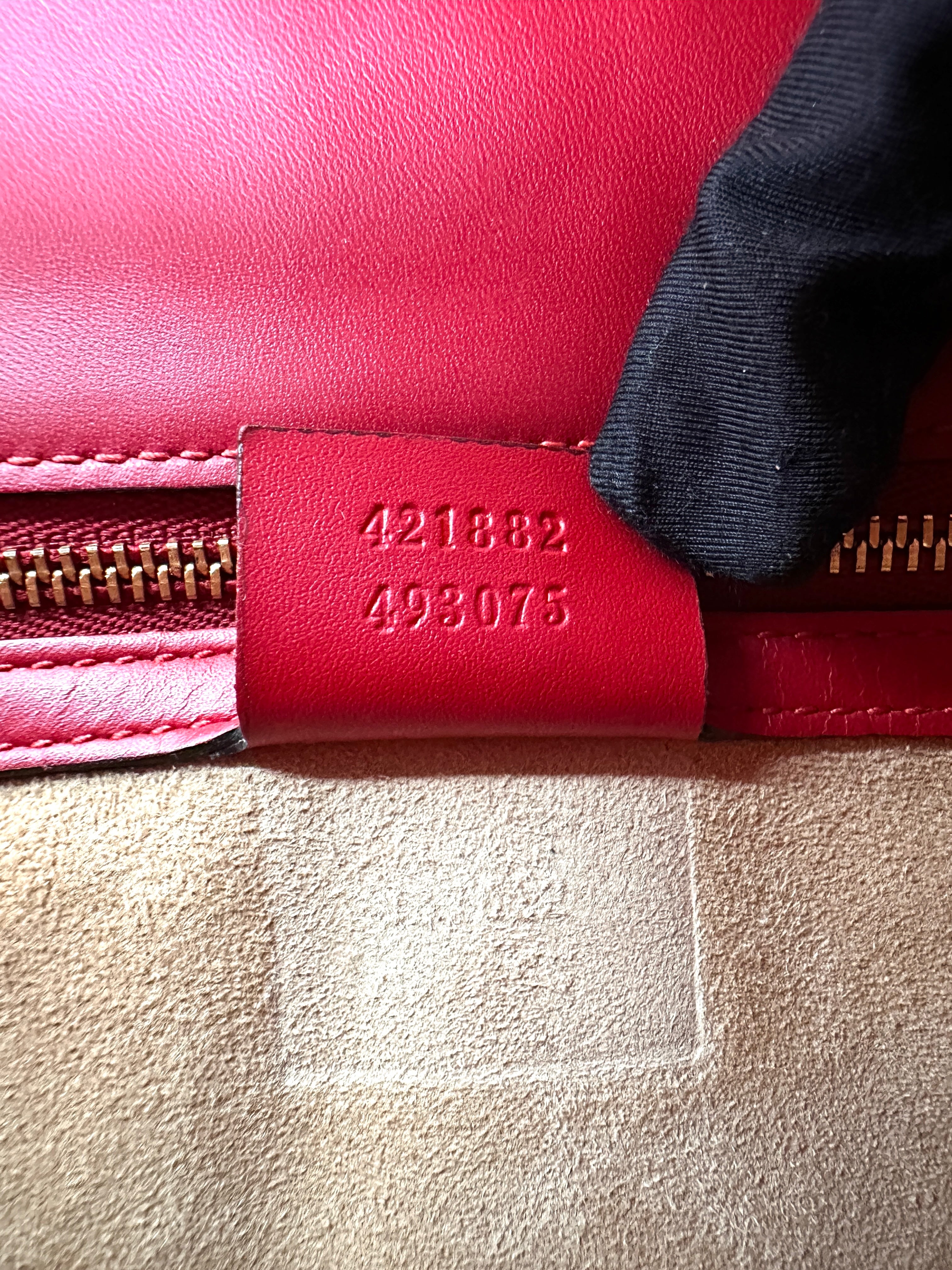 Gucci Sylvie Red Leather Medium Size Shoulder Bag GG1192