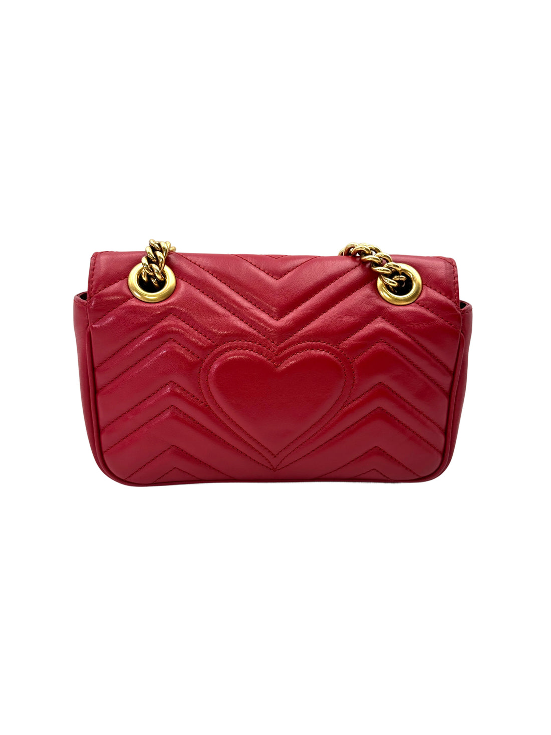 Gucci GG Marmont Red Matelasse Leather Shoulder Bag GG1199