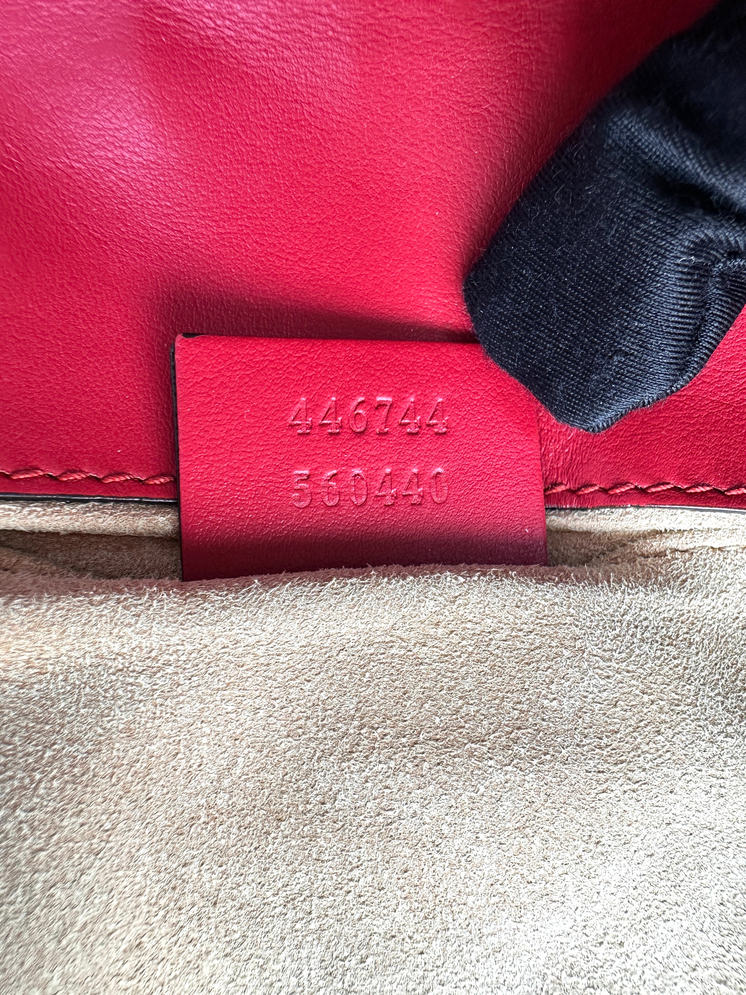 Gucci GG Marmont Red Matelasse Leather Shoulder Bag GG1199