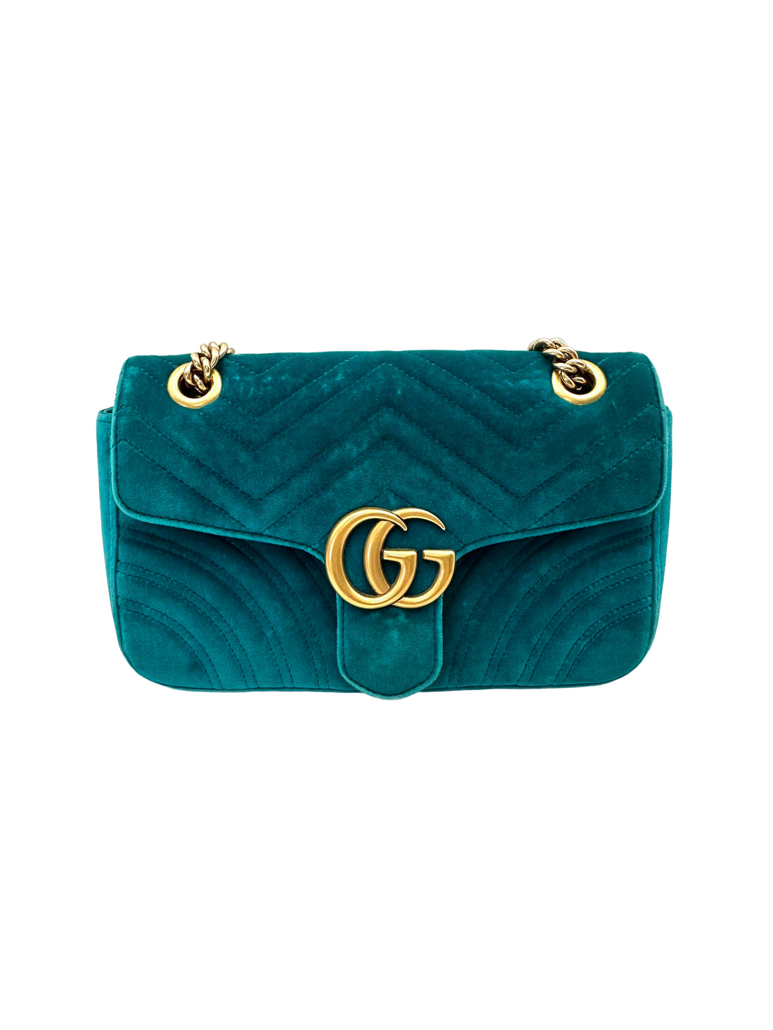 Gucci GG Marmont Blue Velvet Shoulder Bag GG1195