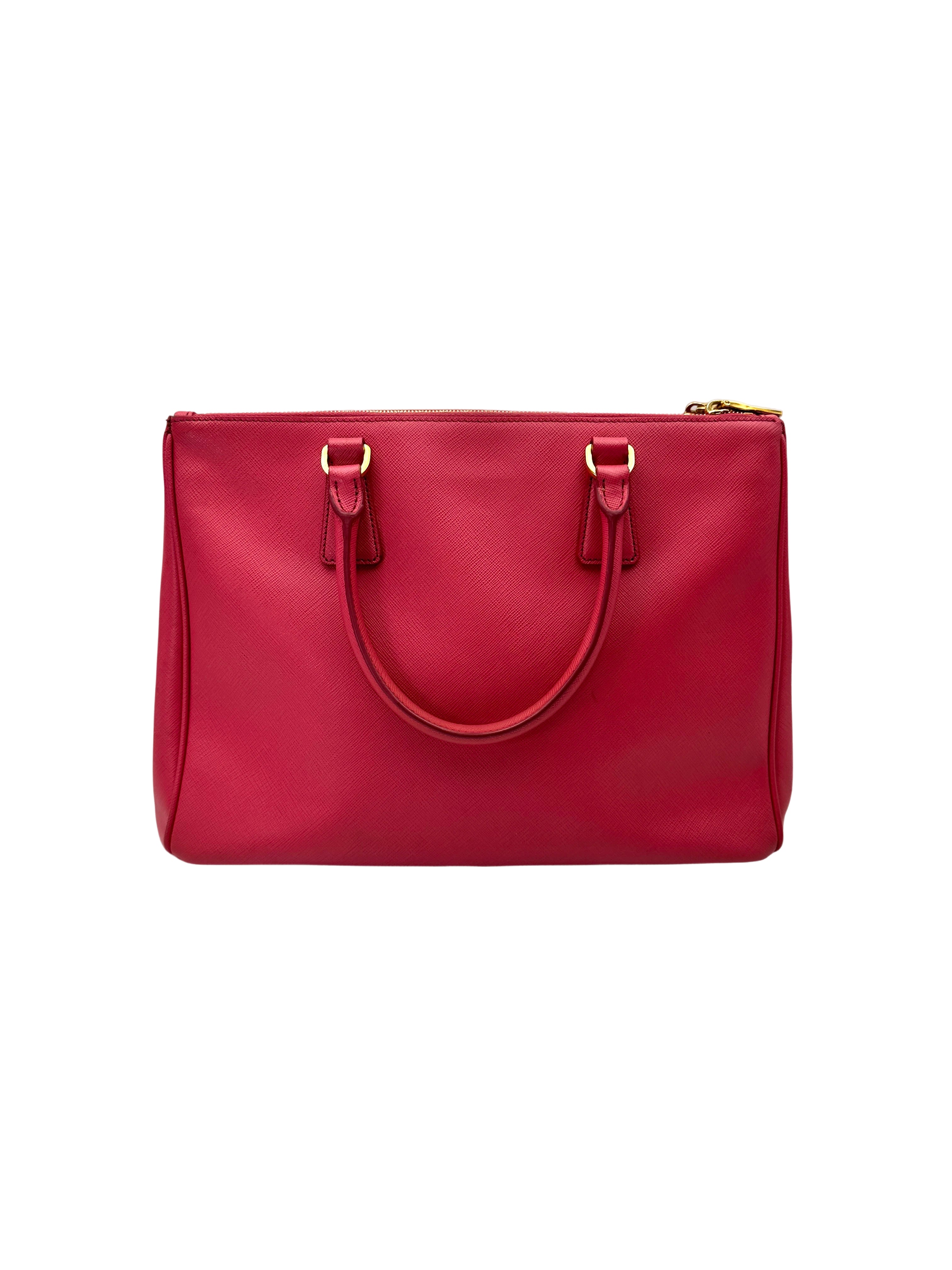 Prada Galleria Pink Saffiano Leather Large Size Handle Bag PR434