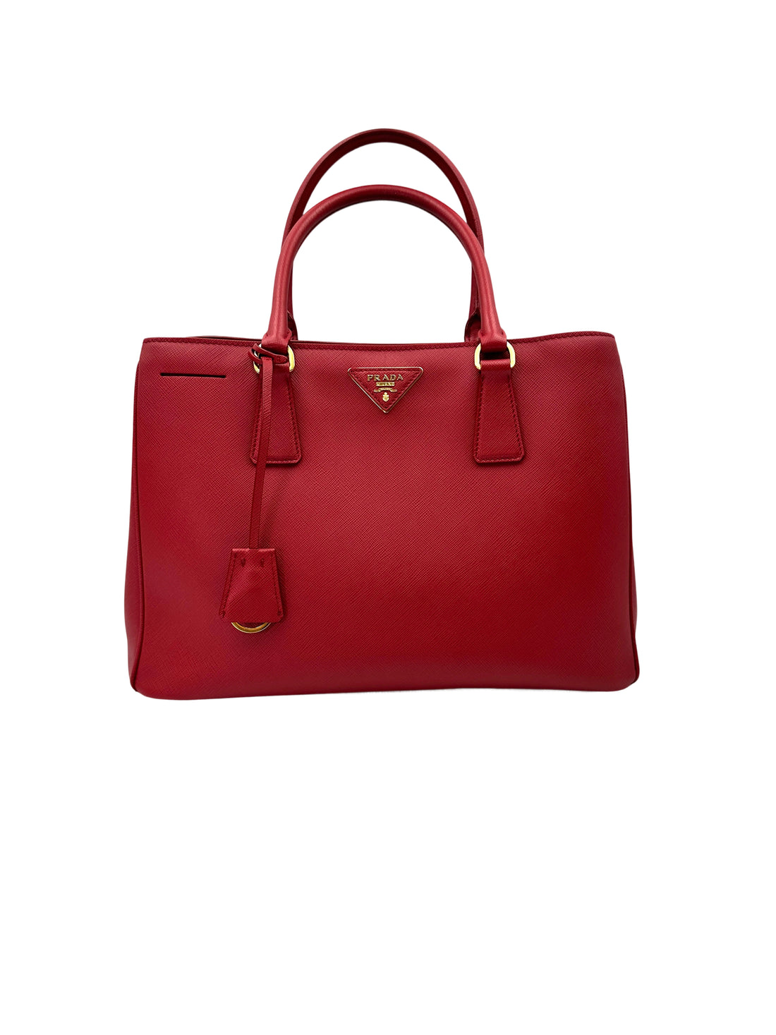 Prada Galleria Red Saffiano Leather Handle Bag PR435