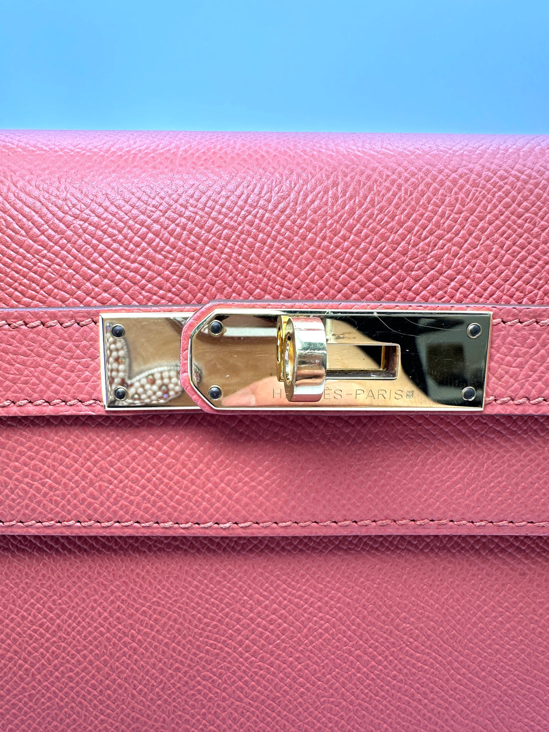 Hermes Kelly32 Orange Leather Top Handle Bag With Gold Hardware HR119