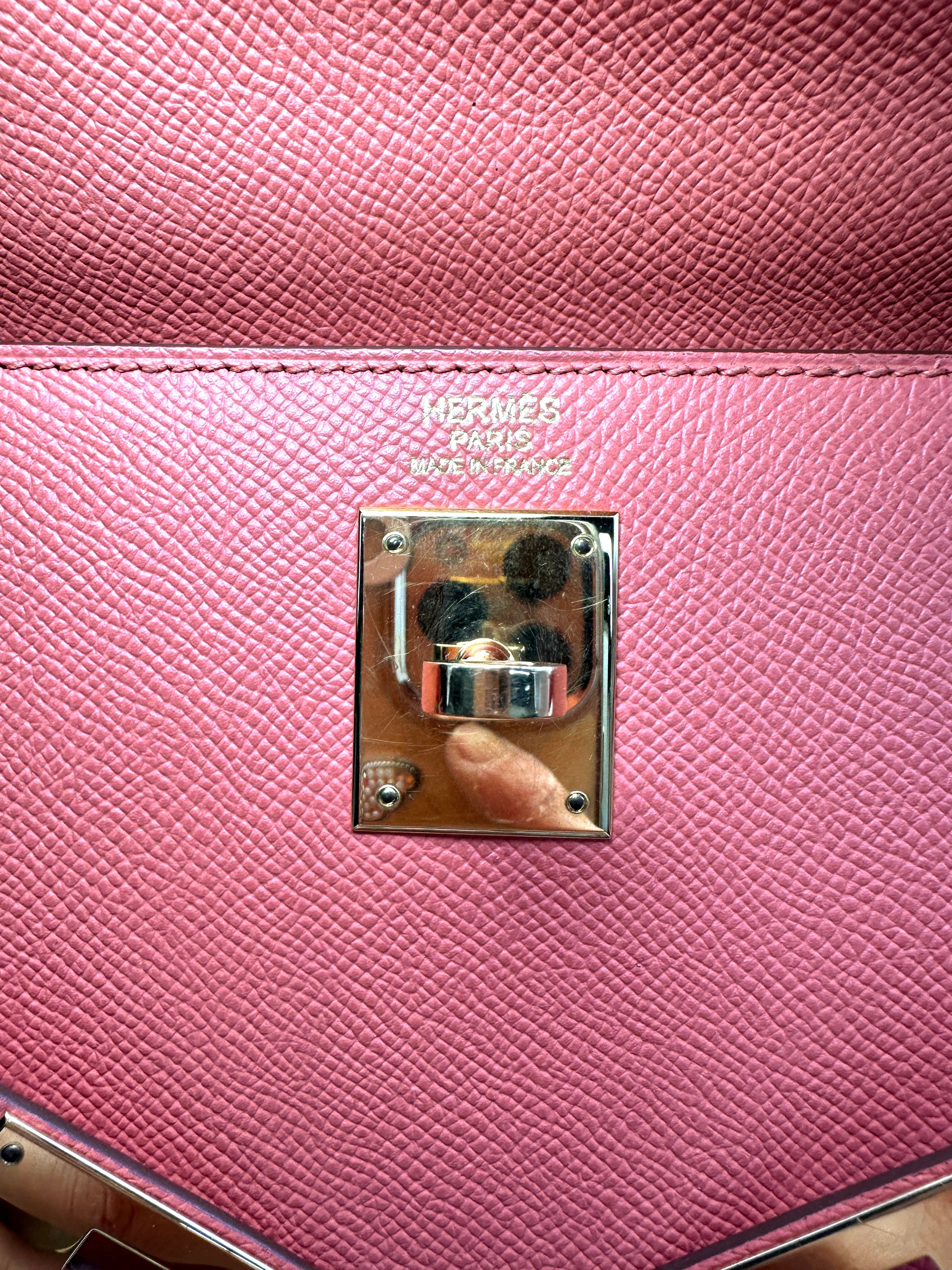Hermes Kelly32 Orange Leather Top Handle Bag With Gold Hardware HR119
