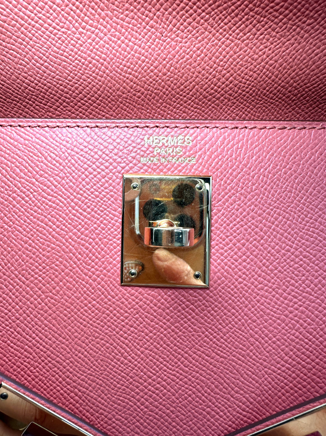Hermes Kelly32 Orange Leather Top Handle Bag With Gold Hardware HR119