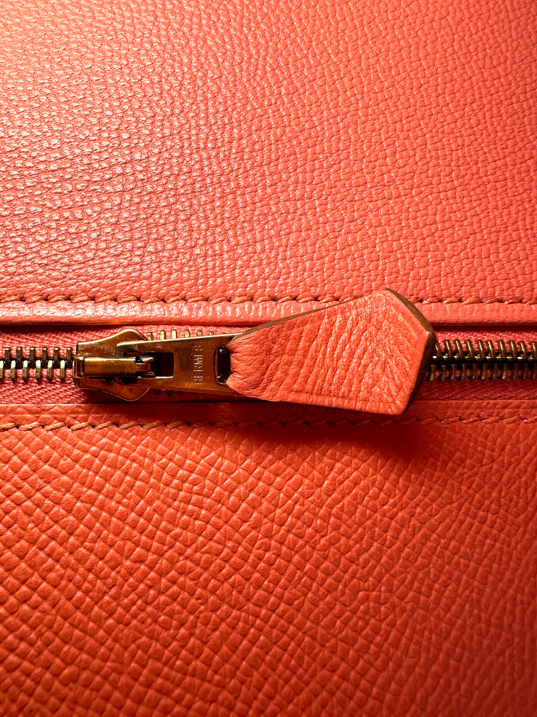 Hermes Kelly32 Orange Leather Top Handle Bag With Gold Hardware HR119