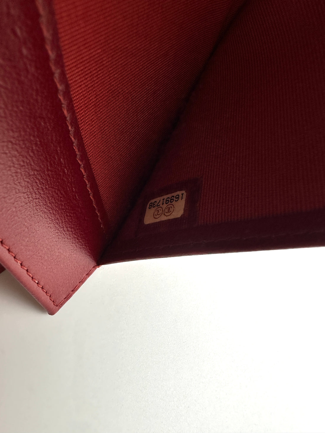 Chanel Red Quilted Leather Long Wallet(16***38) CC2093