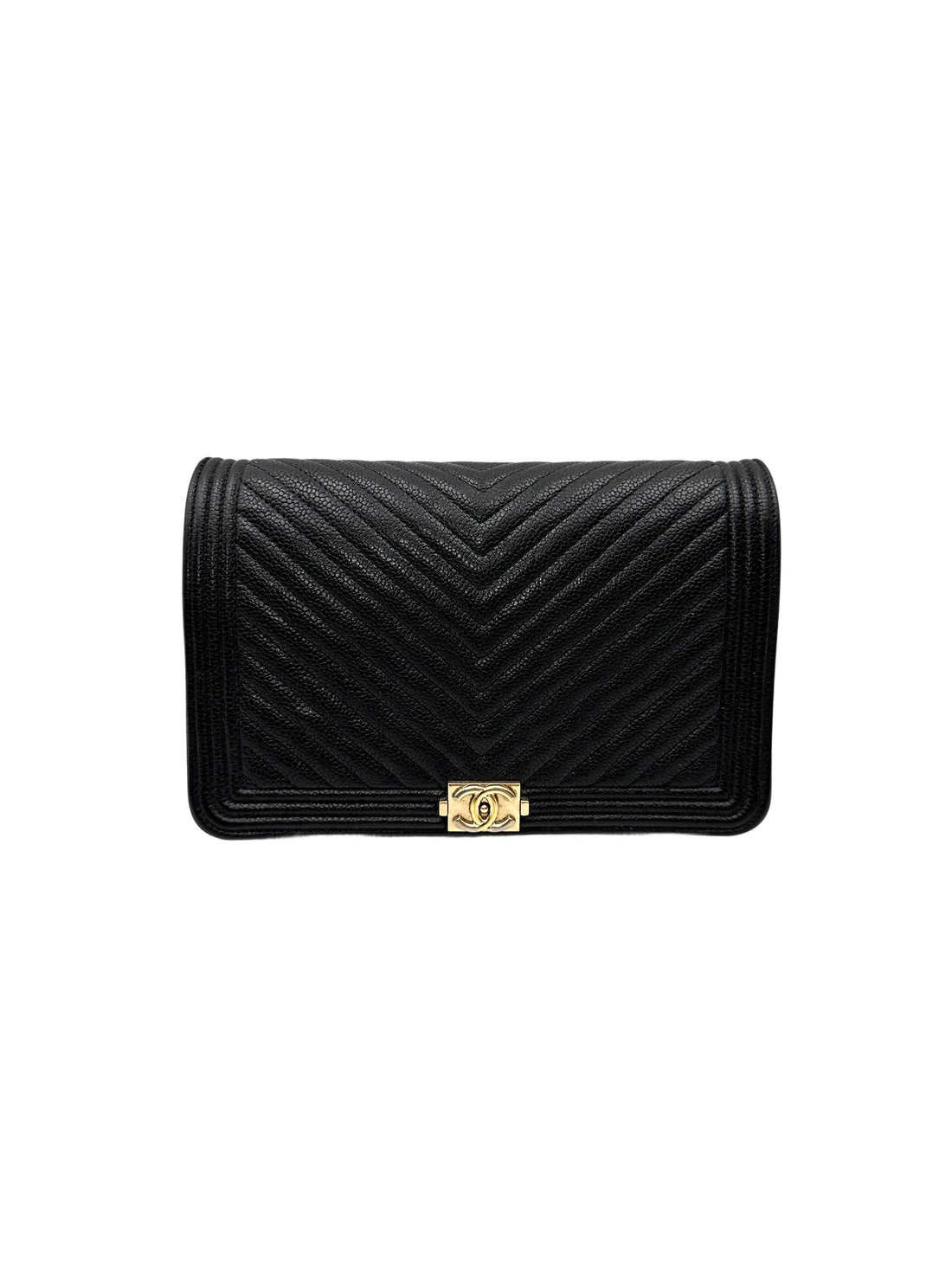Chanel LeBoy Black Quilted Leather Wallet On Chain(24***18) CC2092