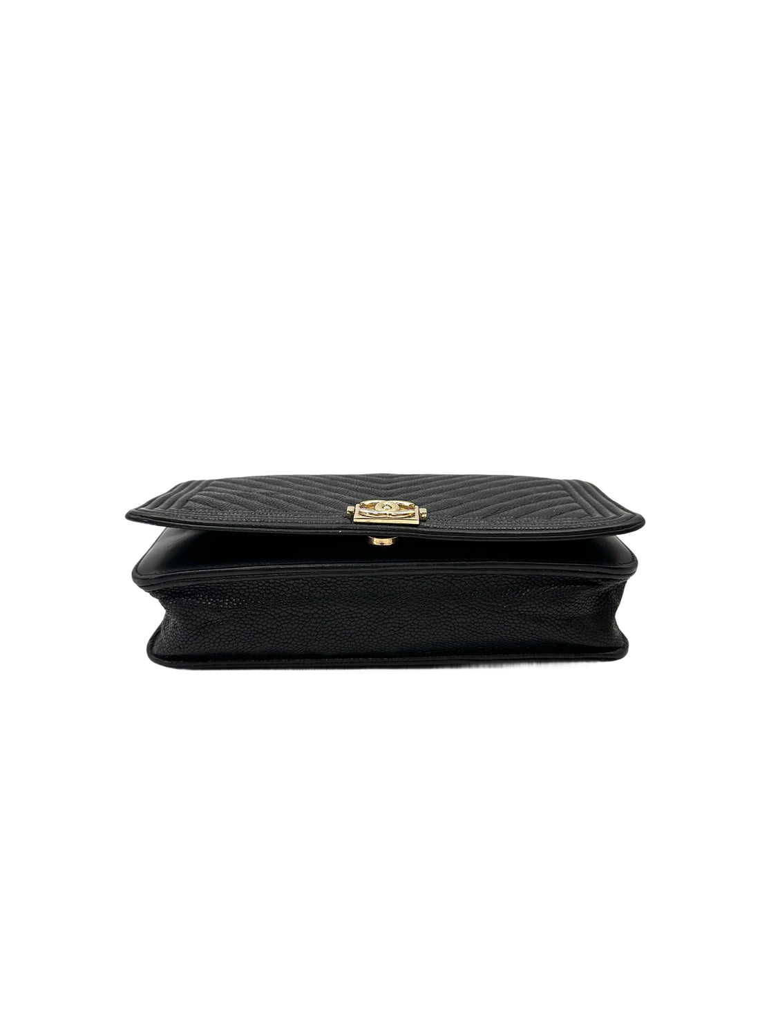 Chanel LeBoy Black Quilted Leather Wallet On Chain(24***18) CC2092