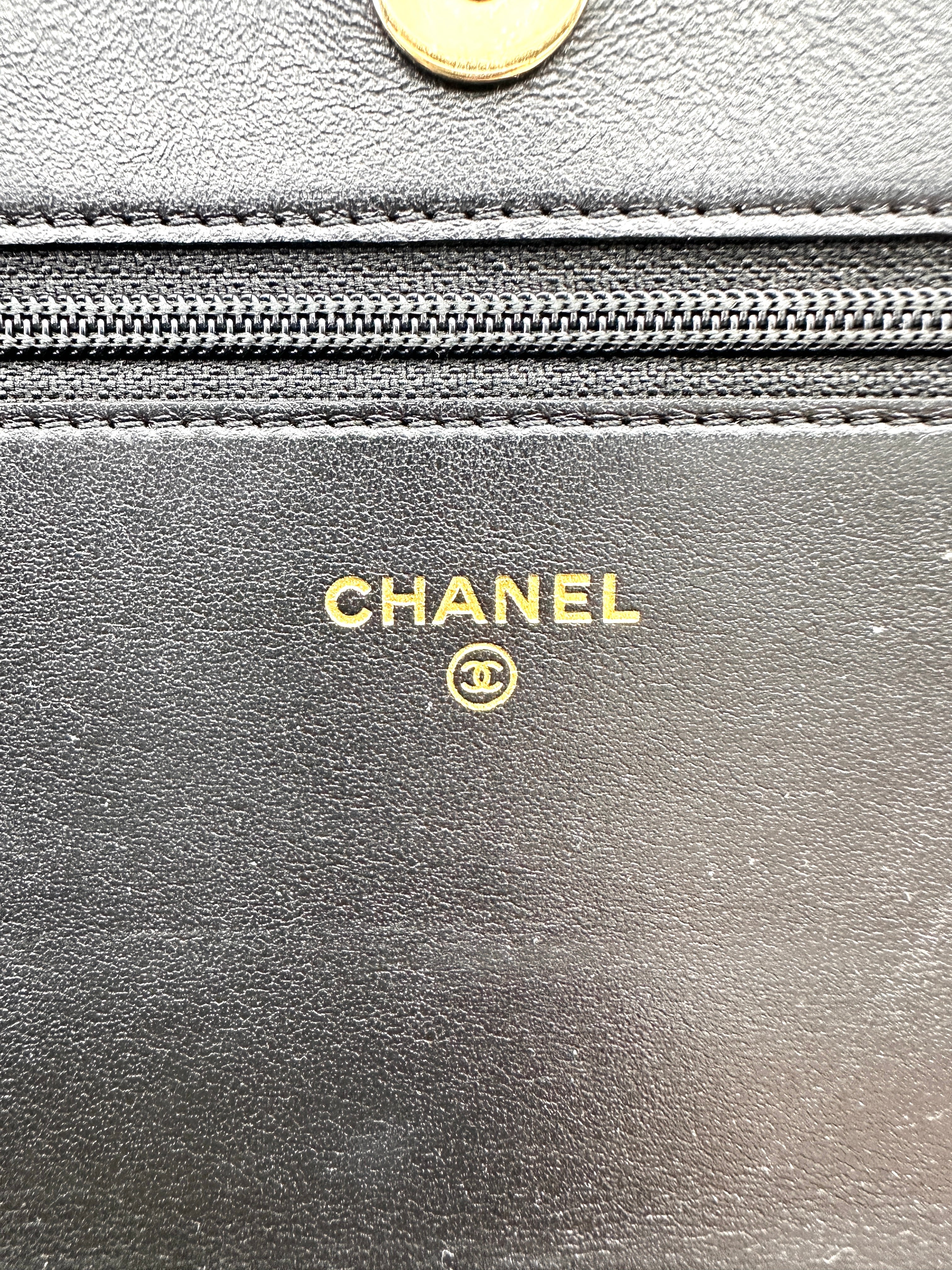 Chanel LeBoy Black Quilted Leather Wallet On Chain(24***18) CC2092