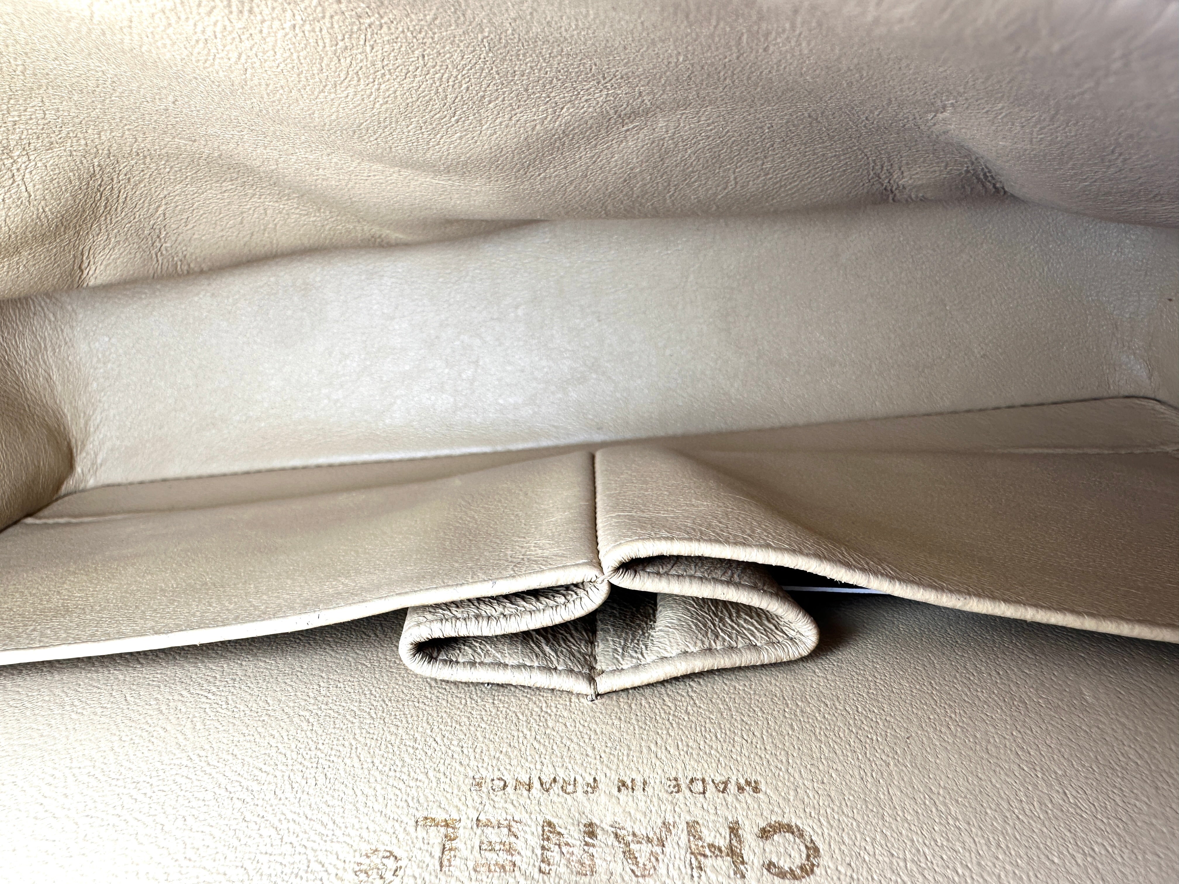 Chanel Classic Flap Beige Quilted Patent Leather Medium Size Shoulder Bag With Gold Buckle(13***62) CC2102