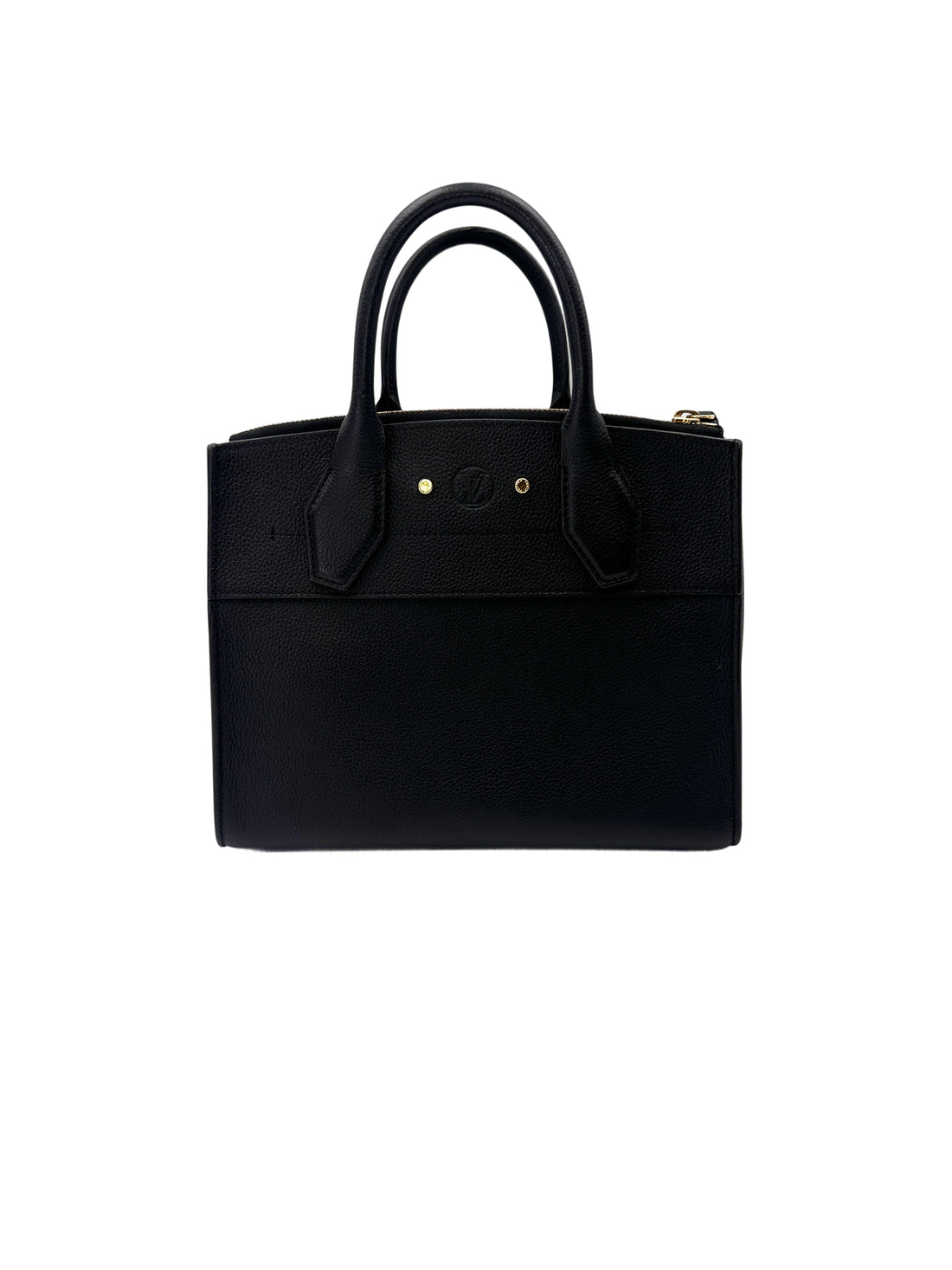 Louis Vuitton City Steamer PM Black Grained Leather Handle Bag LV2932