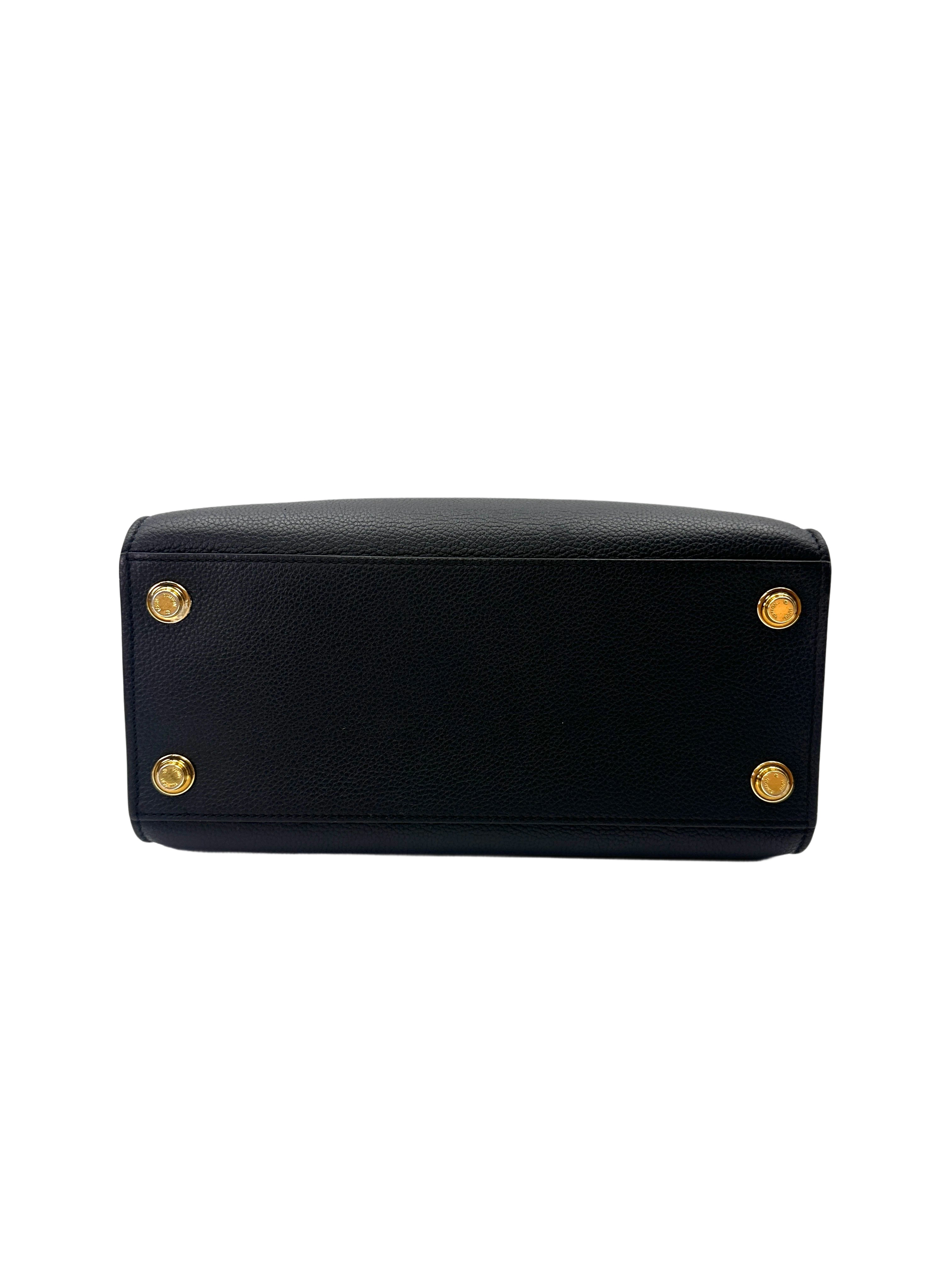 Louis Vuitton City Steamer PM Black Grained Leather Handle Bag LV2932