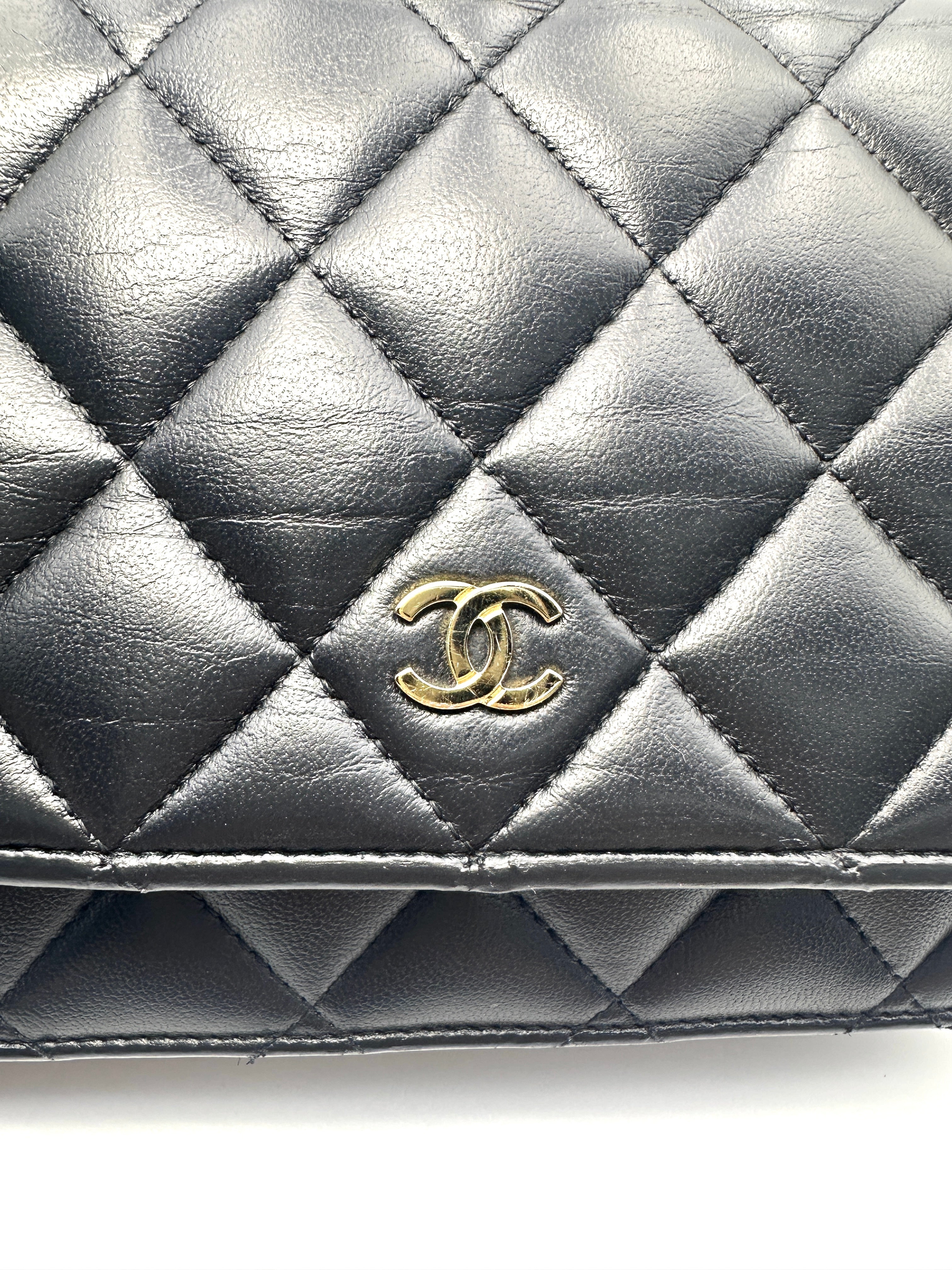 Chanel Black Quilted Lambskin Wallet On Chain(UU***1E) CC2098