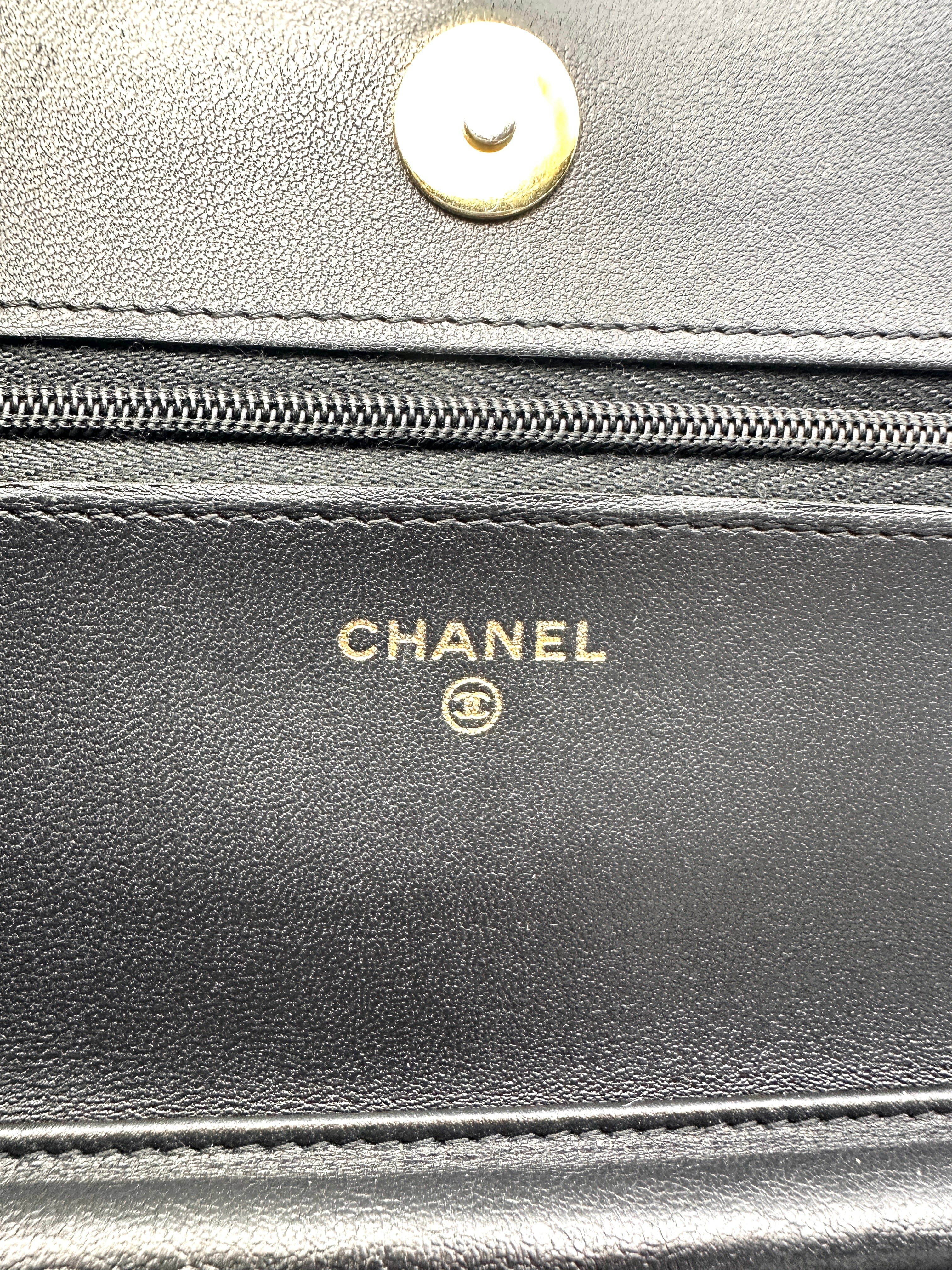 Chanel Black Quilted Lambskin Wallet On Chain(UU***1E) CC2098