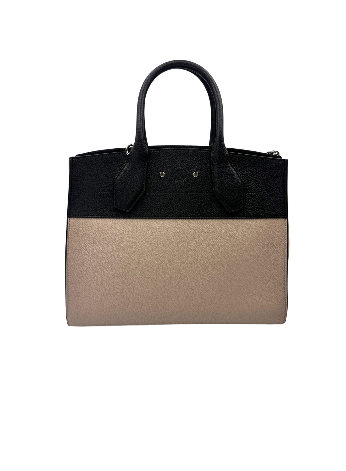 Louis Vuitton City Steamer MM Black/Grey Grained Leather Handle Bag LV2933