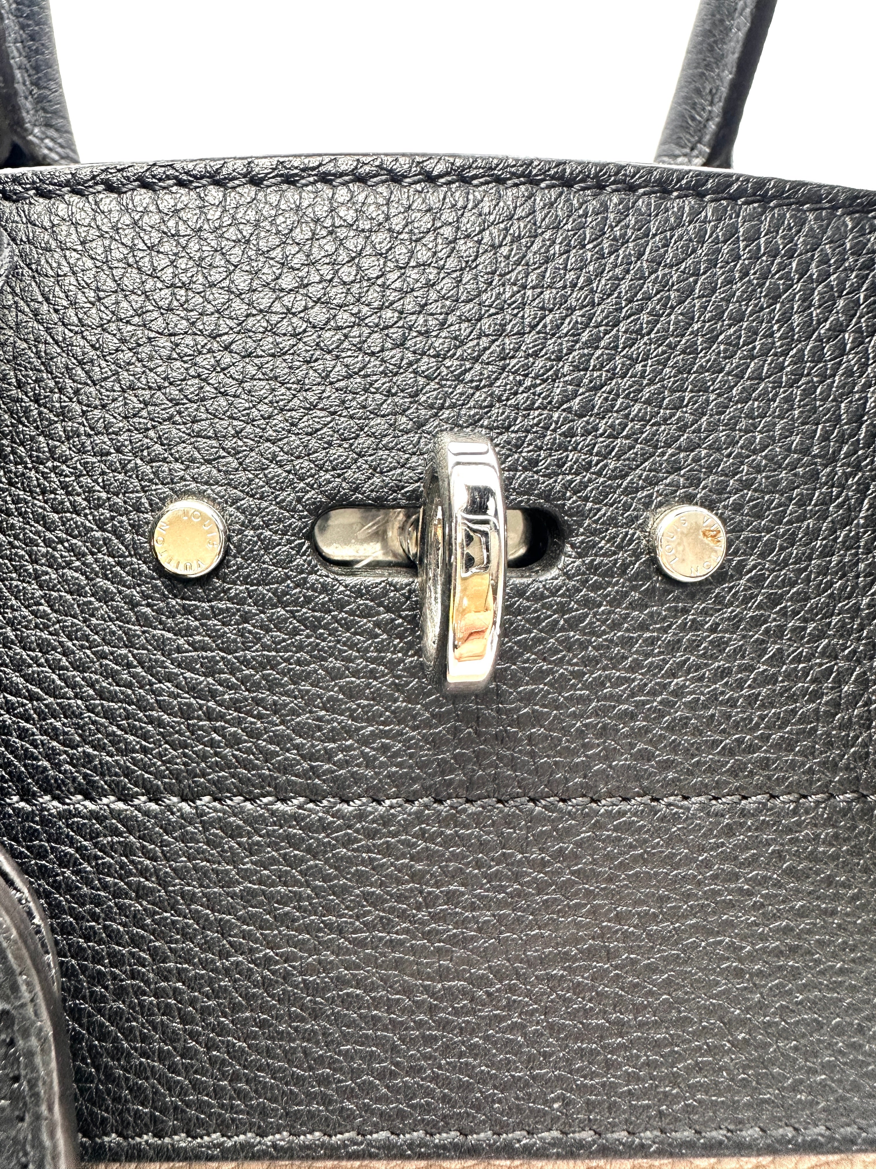 Louis Vuitton City Steamer MM Black/Grey Grained Leather Handle Bag LV2933