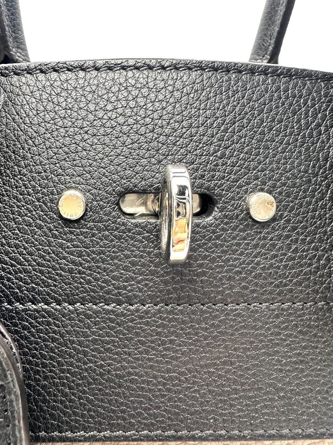 Louis Vuitton City Steamer MM Black/Grey Grained Leather Handle Bag LV2933