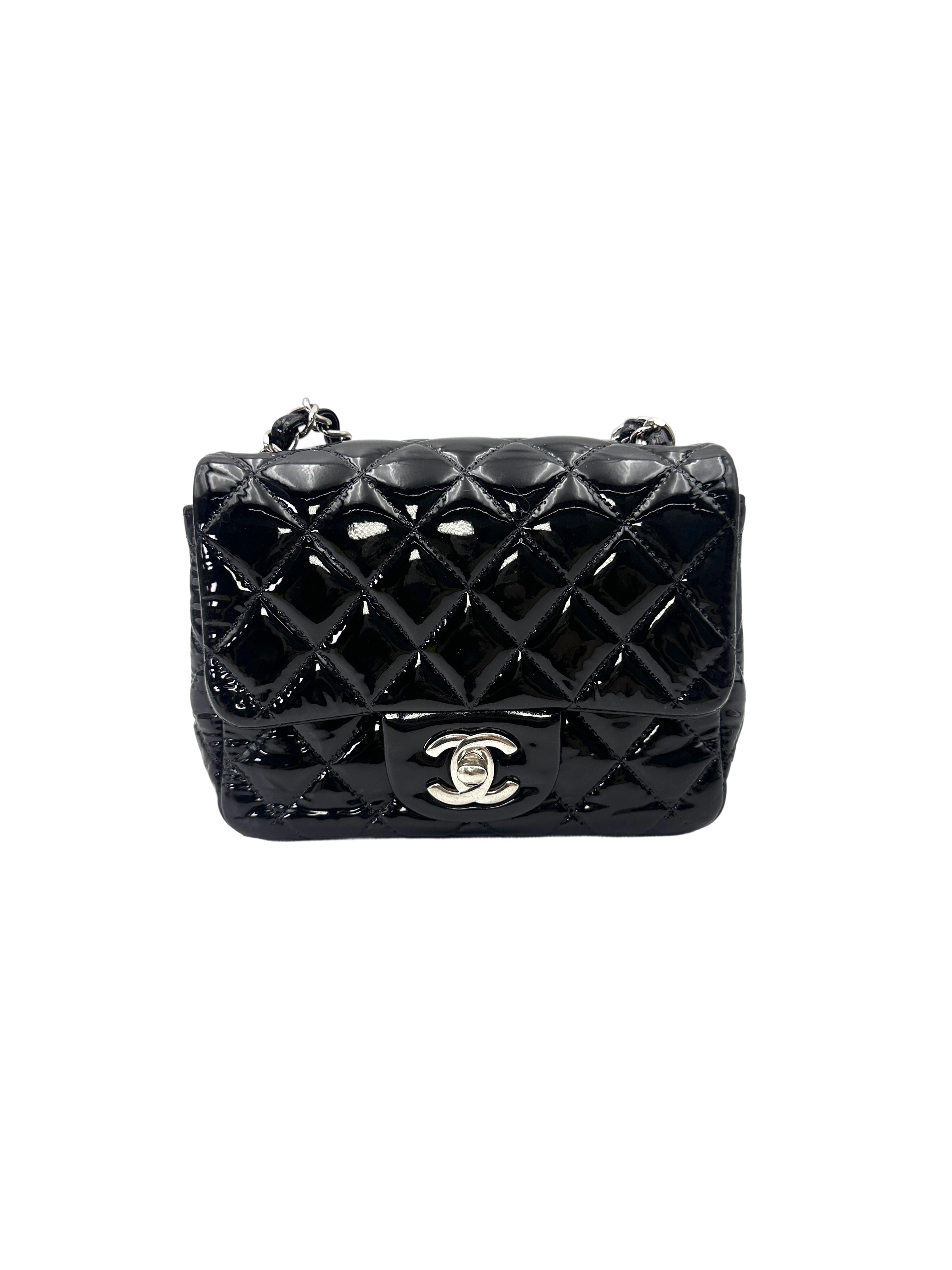 Chanel Black Quilted Patent Leather Mini Flap Bag(19***83) CC2099
