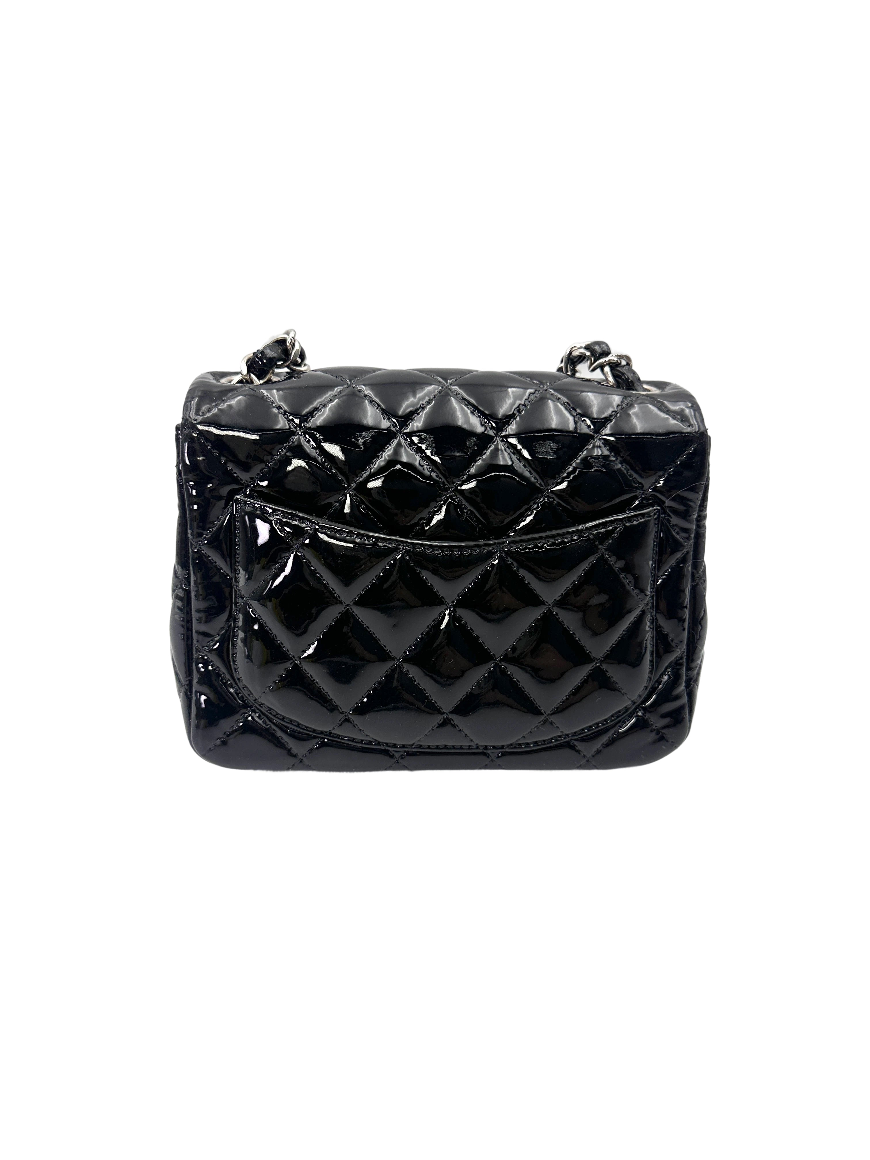 Chanel Black Quilted Patent Leather Mini Flap Bag(19***83) CC2099