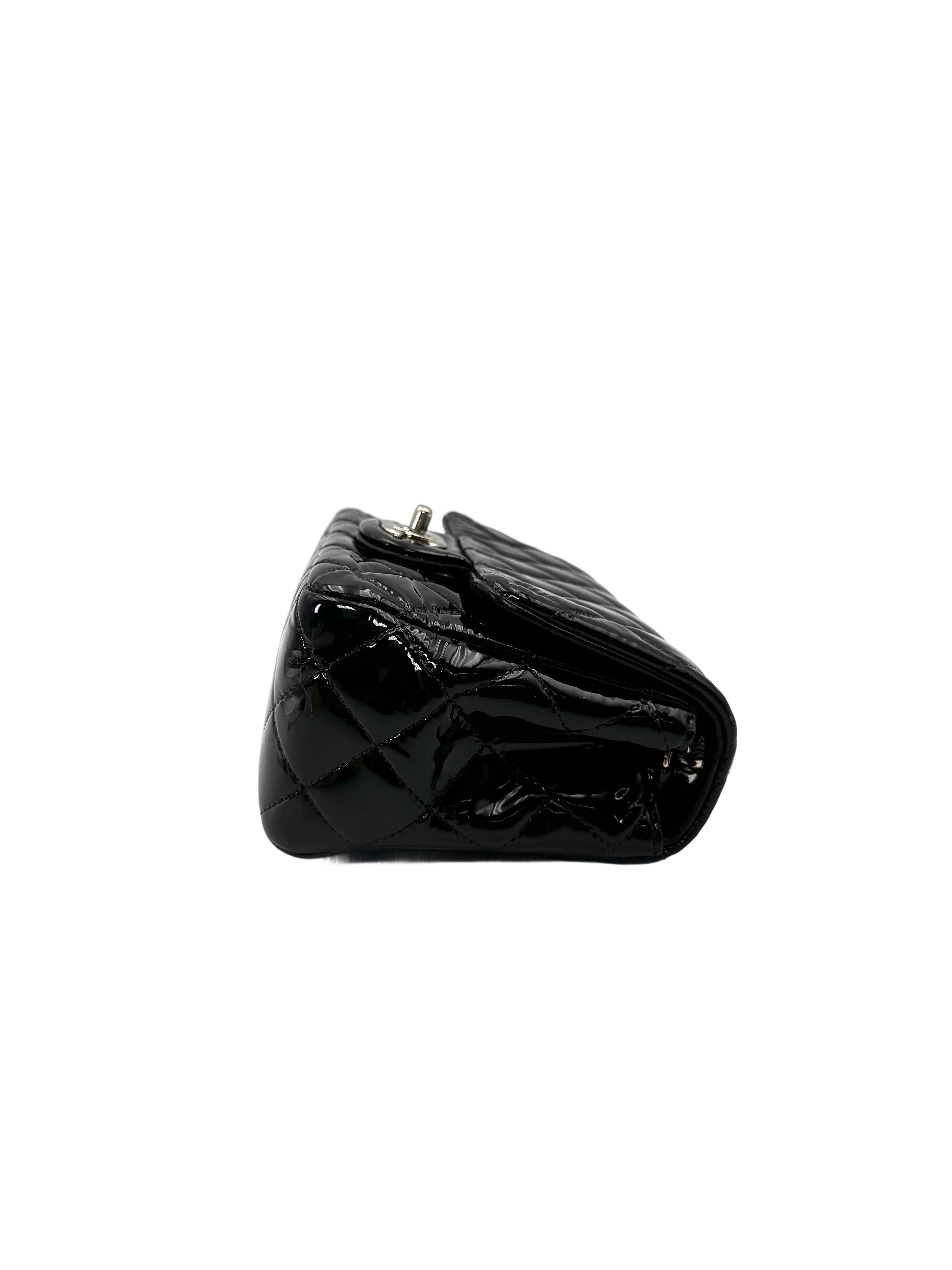 Chanel Black Quilted Patent Leather Mini Flap Bag(19***83) CC2099