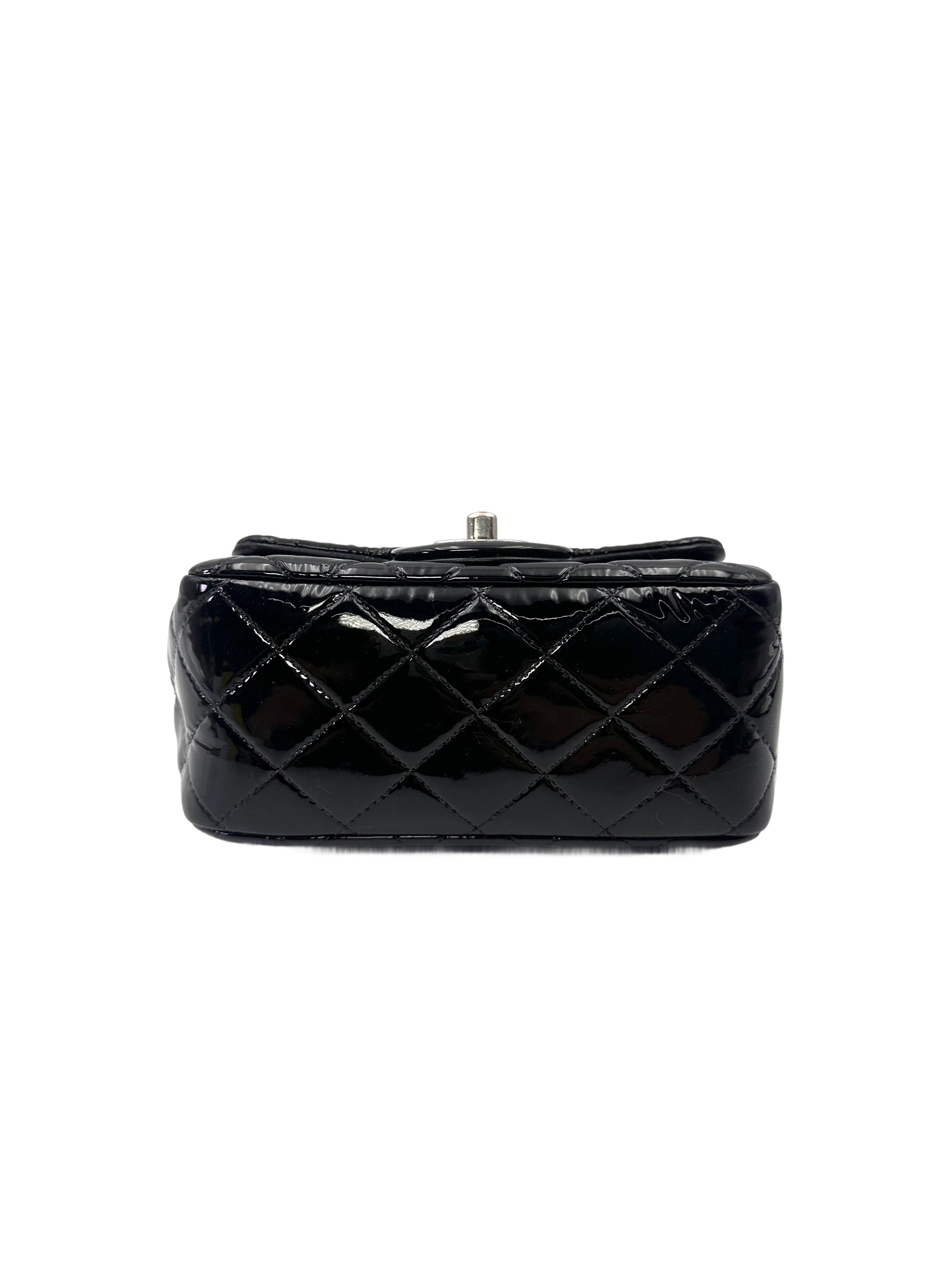 Chanel Black Quilted Patent Leather Mini Flap Bag(19***83) CC2099