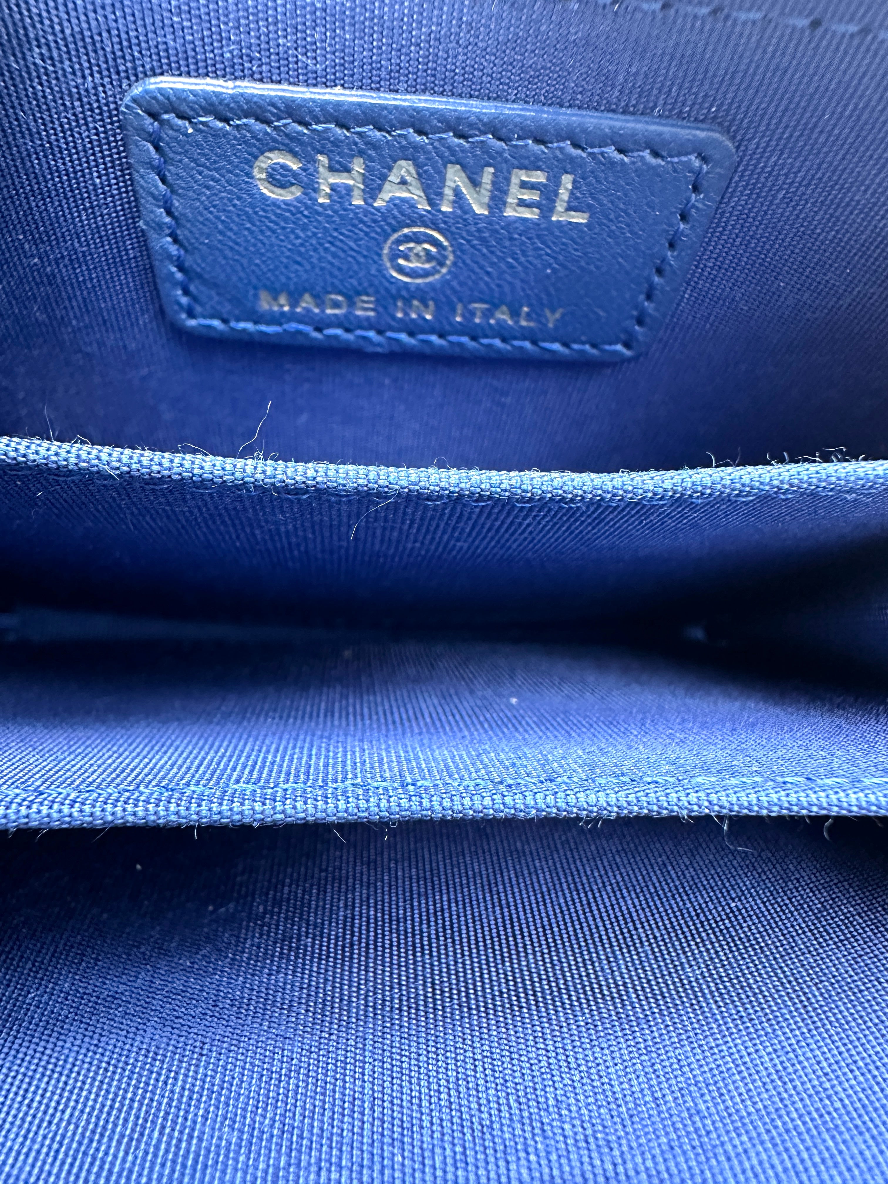 Chanel LeBoy Blue Chevron Leather Wallet(23***48) CC2100