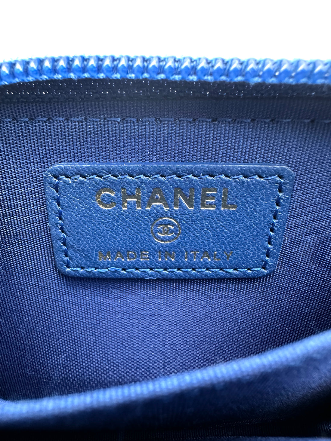 Chanel LeBoy Blue Chevron Leather Wallet(23***48) CC2100