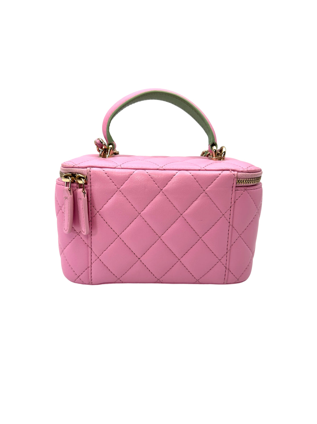 Chanel Pink Quilted Leather Top Handle Vanity Case(C7***1K) CC2101