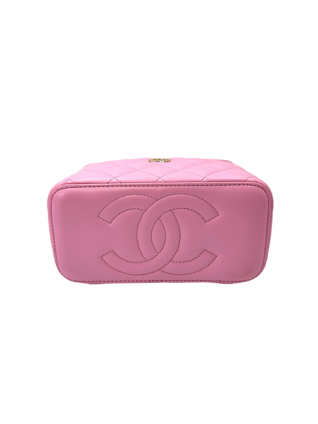 Chanel Pink Quilted Leather Top Handle Vanity Case(C7***1K) CC2101