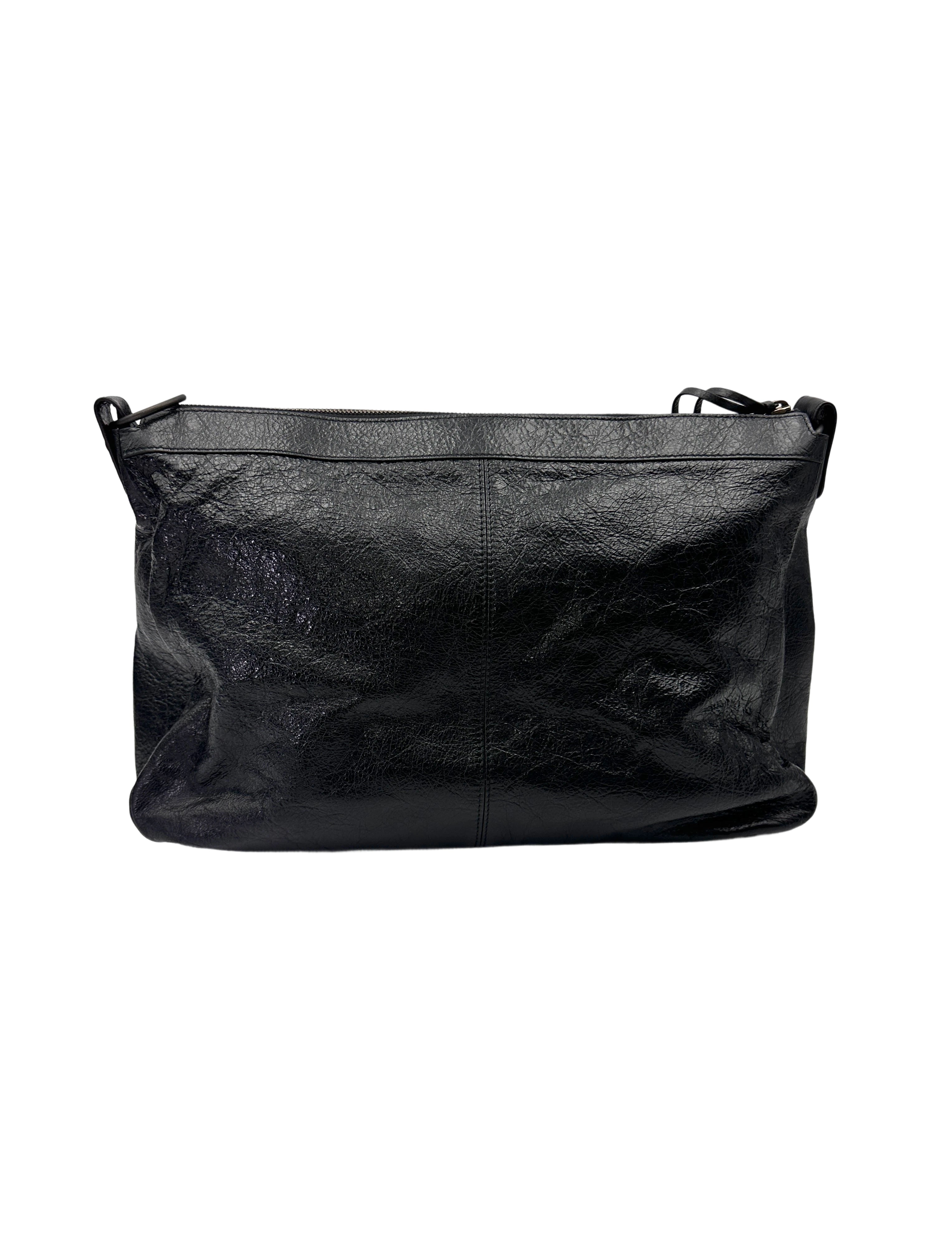Balenciaga Classic Le City Moto Black Leather Shoulder Bag BB73