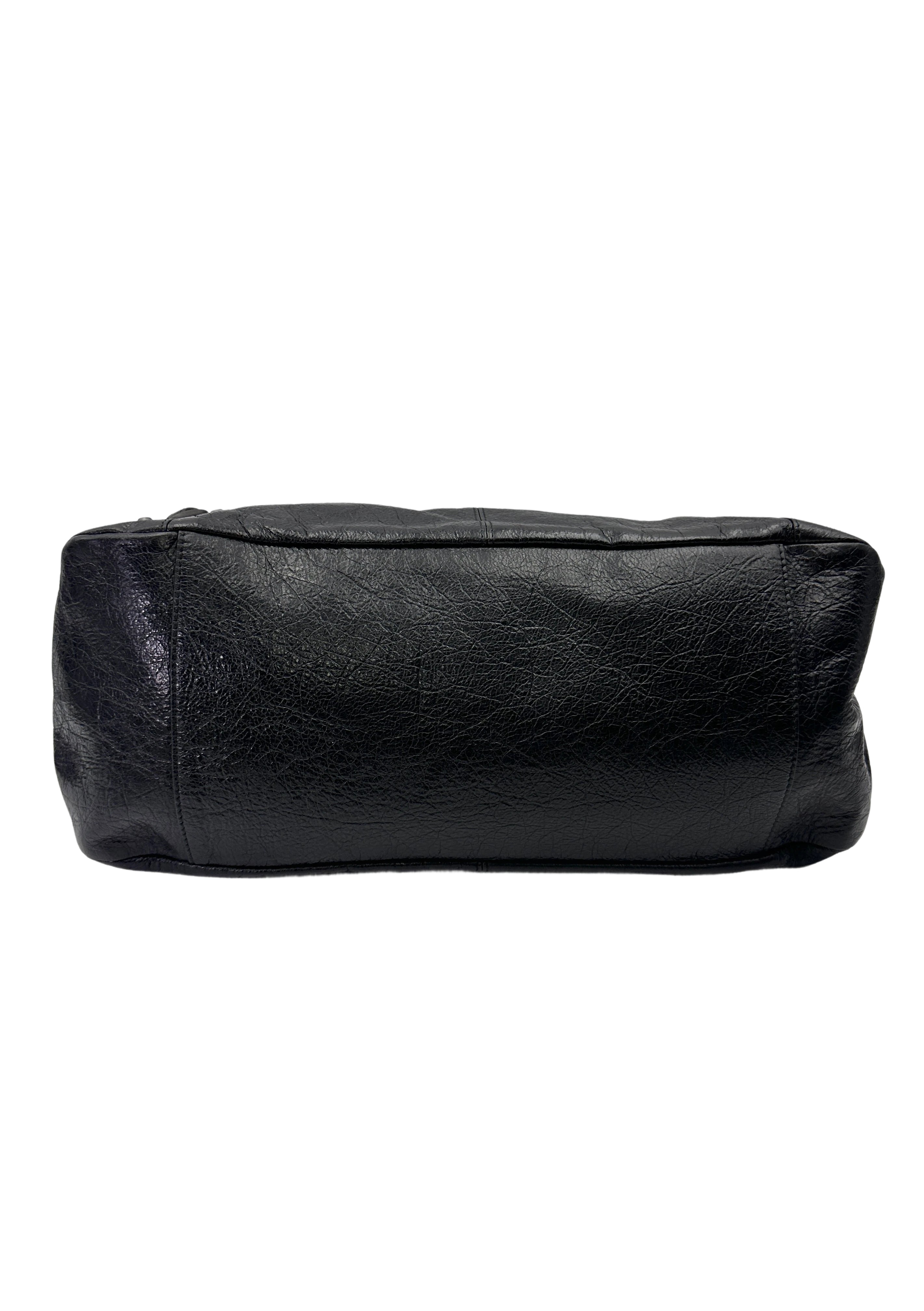 Balenciaga Classic Le City Moto Black Leather Shoulder Bag BB73