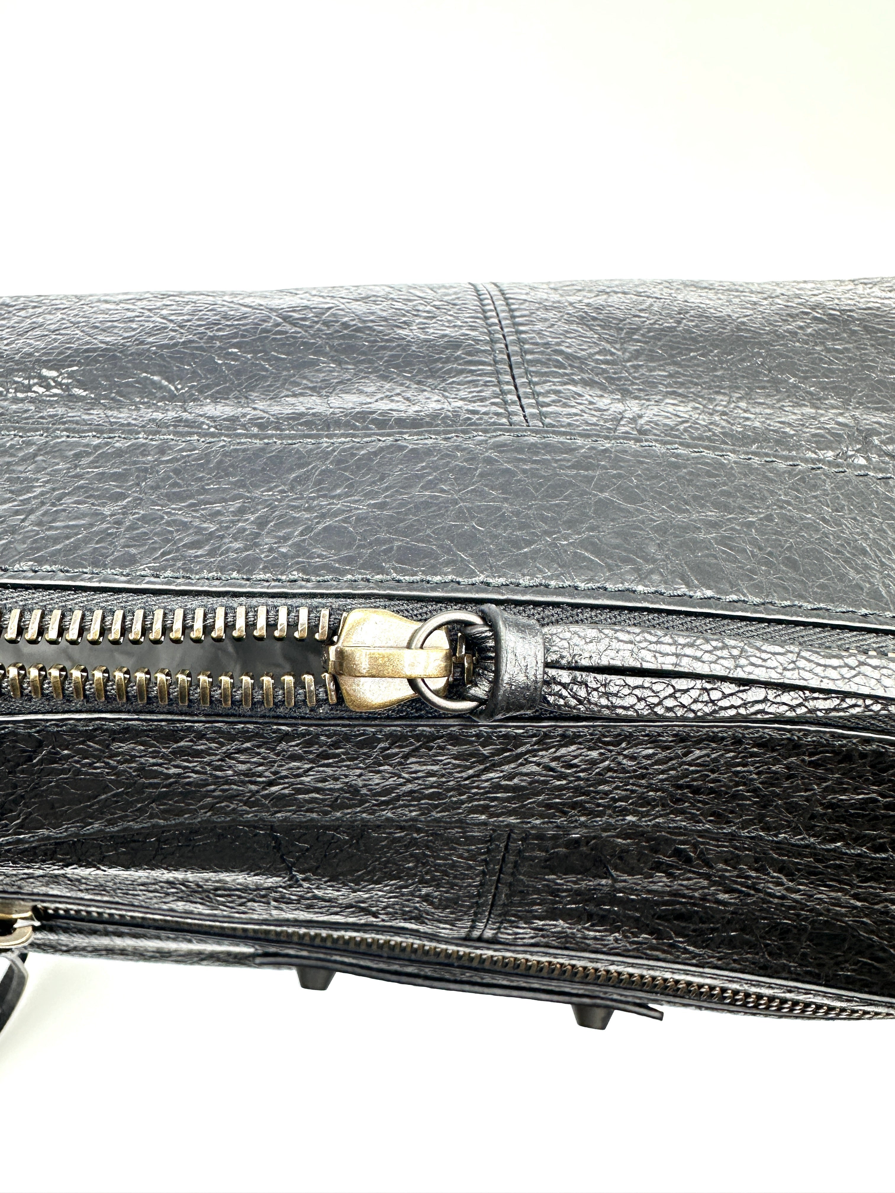 Balenciaga Classic Le City Moto Black Leather Shoulder Bag BB73