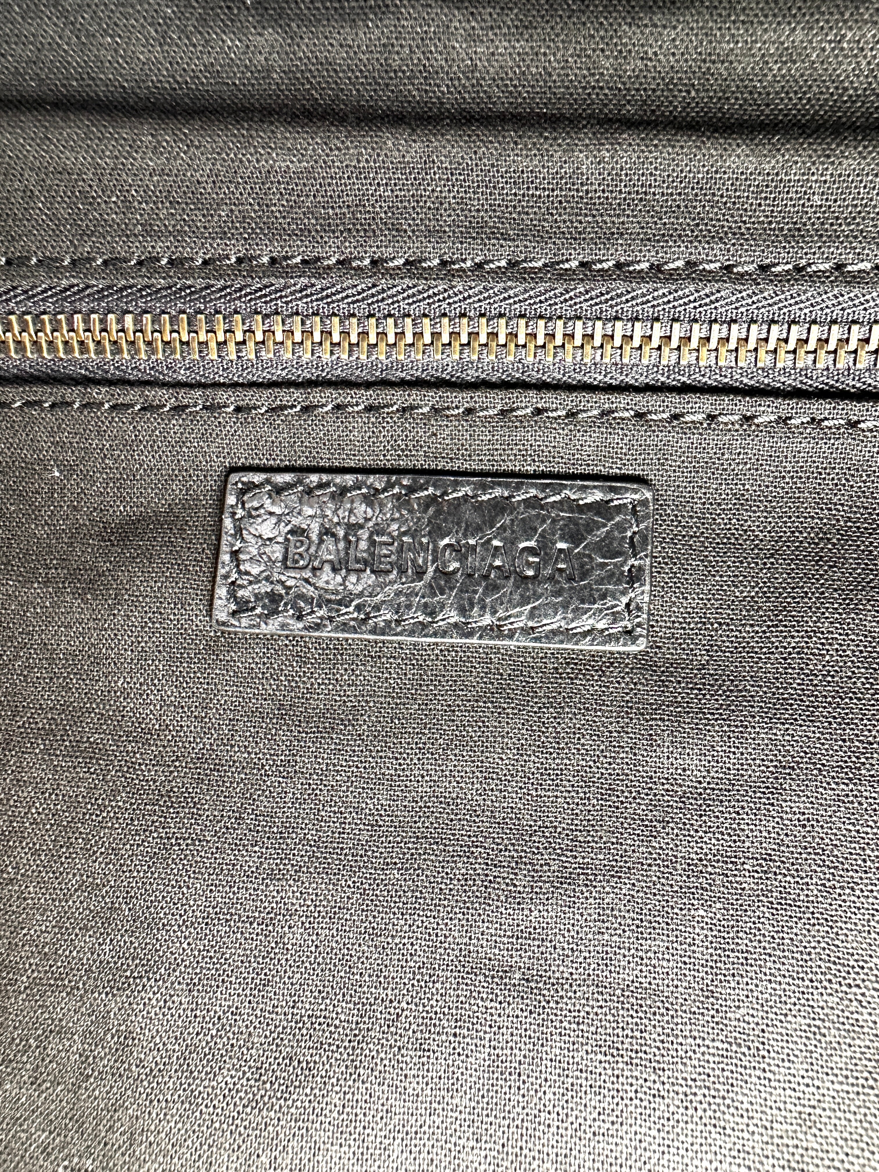 Balenciaga Classic Le City Moto Black Leather Shoulder Bag BB73