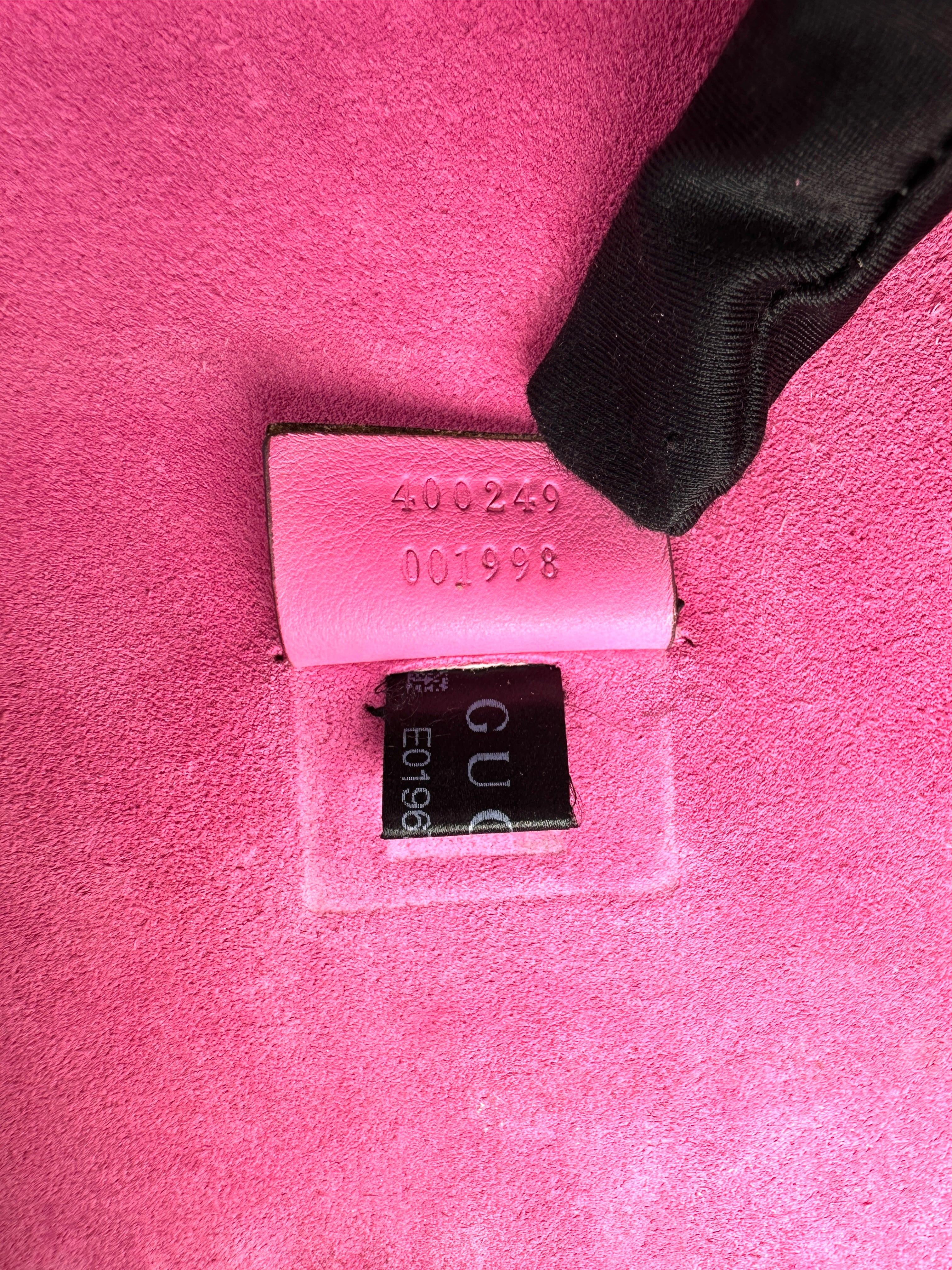 Gucci Dionysus GG Supreme Canvas Medium Size Shoulder Bag With Pink Trim GG1200