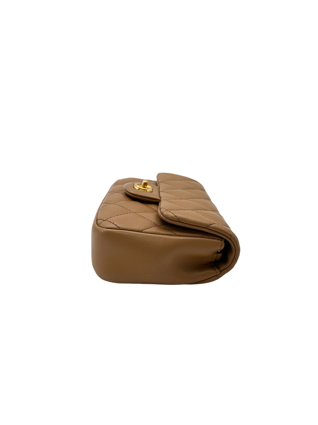 Chanel 22B Classic Flap Brown Quilted Lambskin Mini Shoulder Bag With Gold Buckle(GP***HH) CC2106