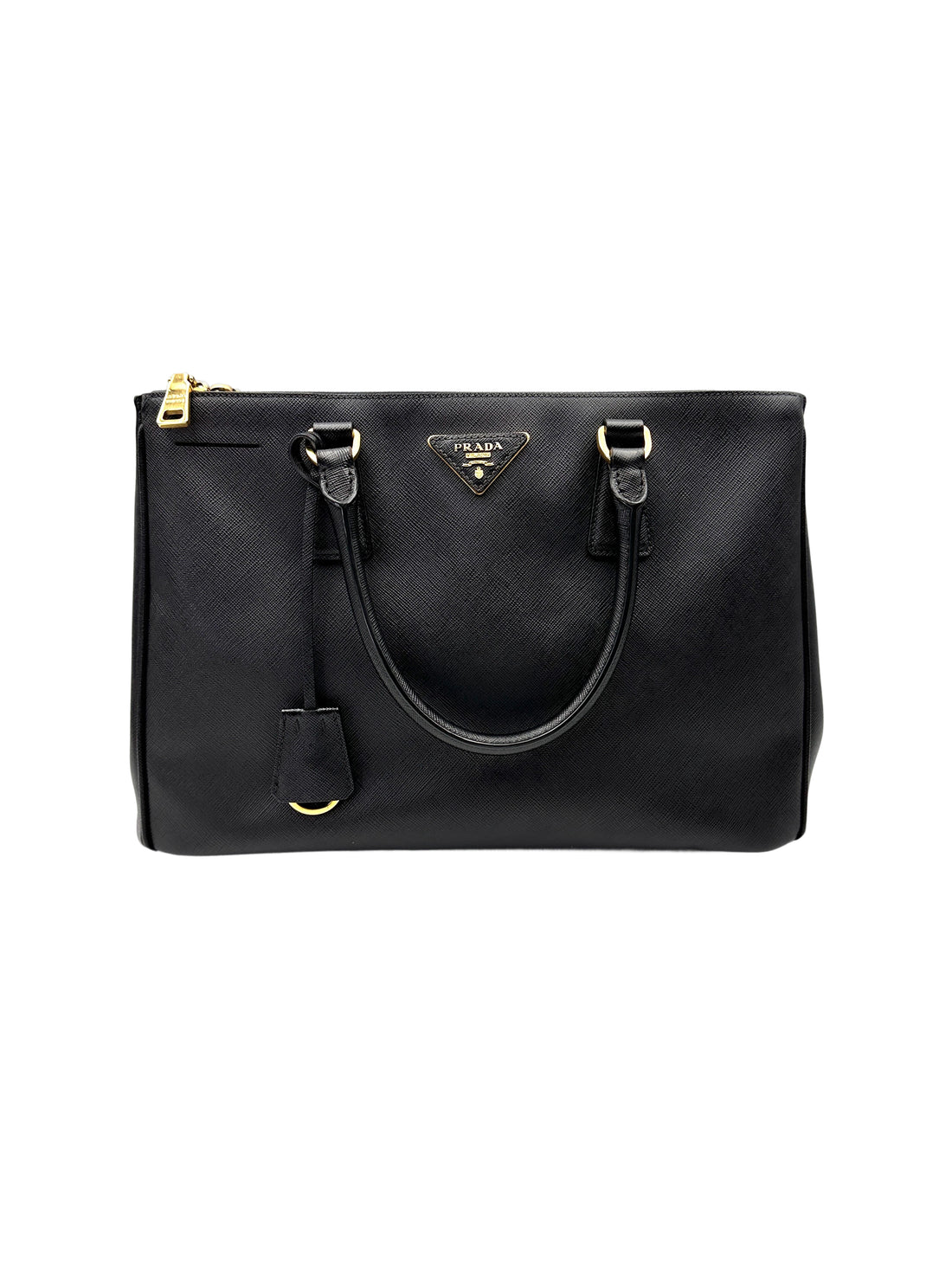 Prada Galleria Black Saffiano Leather Handle Bag PR436