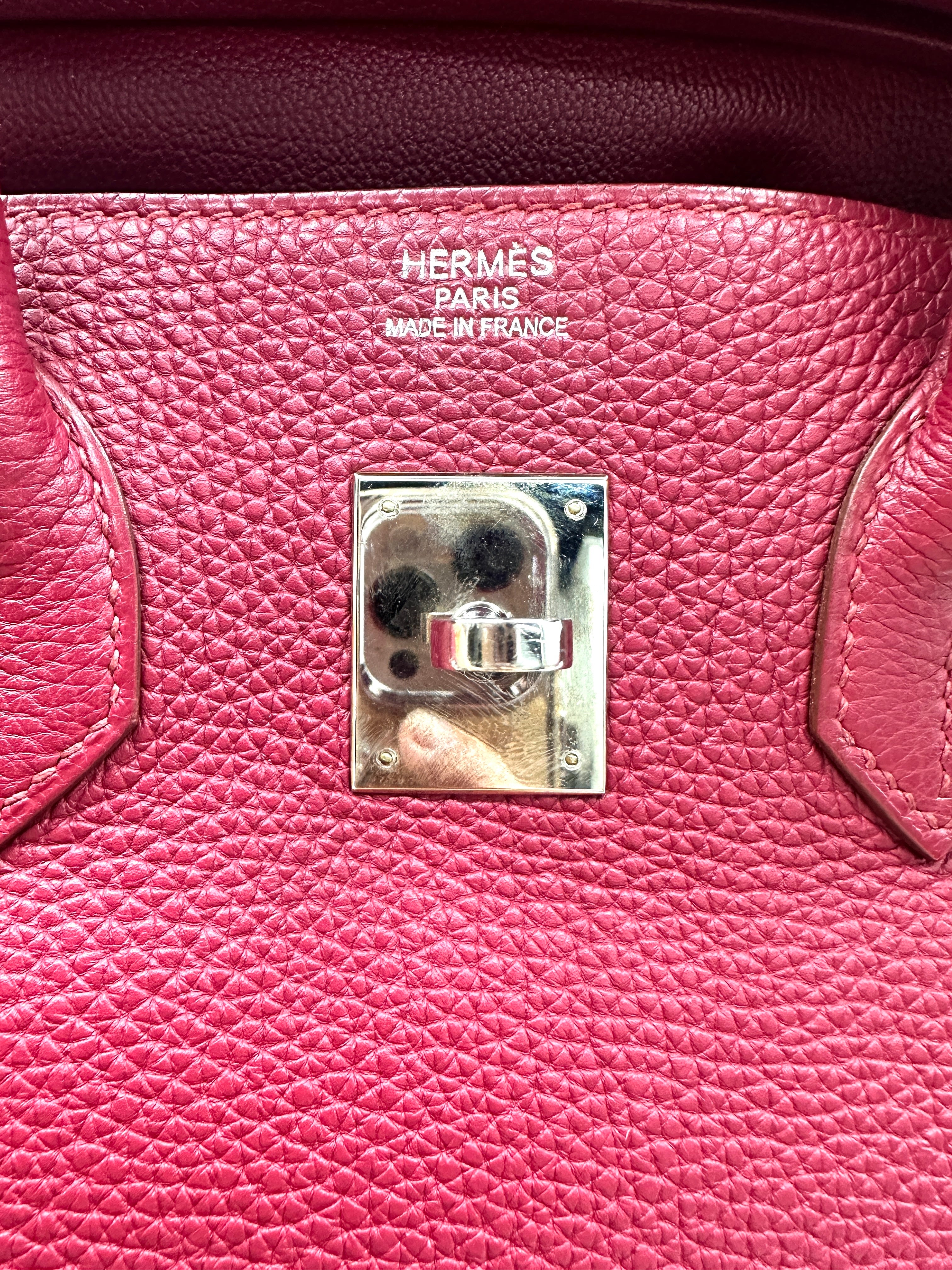 Hermes Birkin Pink Leather Top Handle Bag HR120
