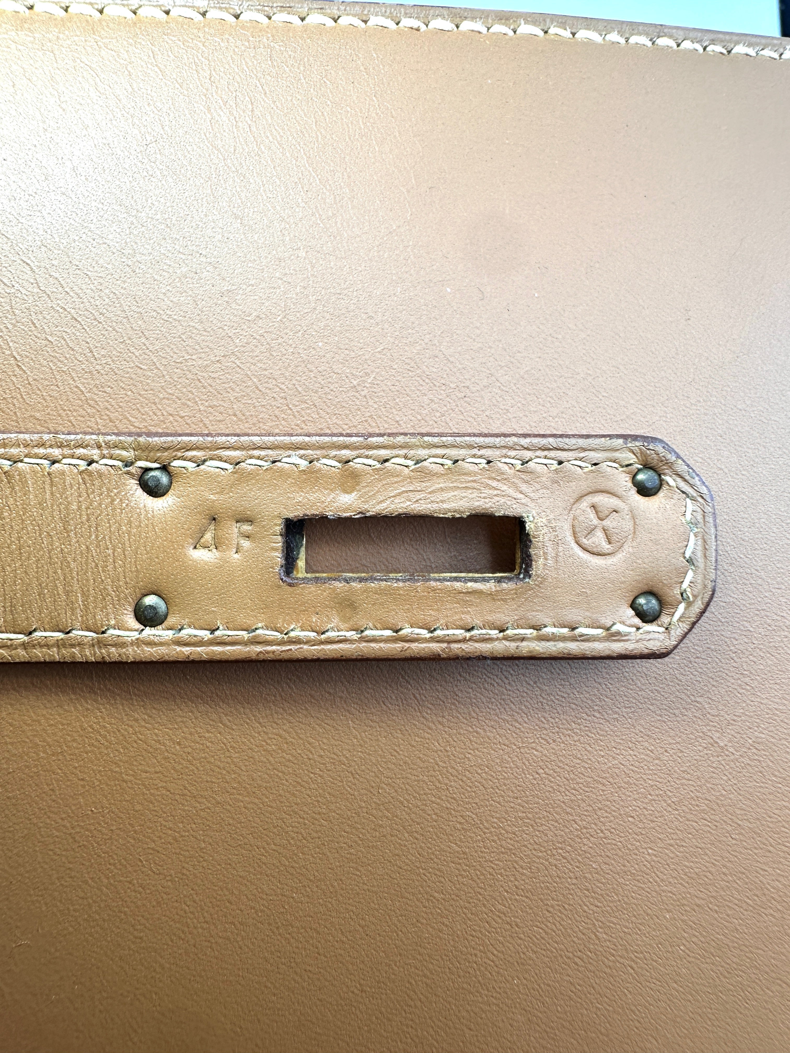 Hermes Kelly32 Brown Leather Top Handle Bag With Gold Hardware HR121