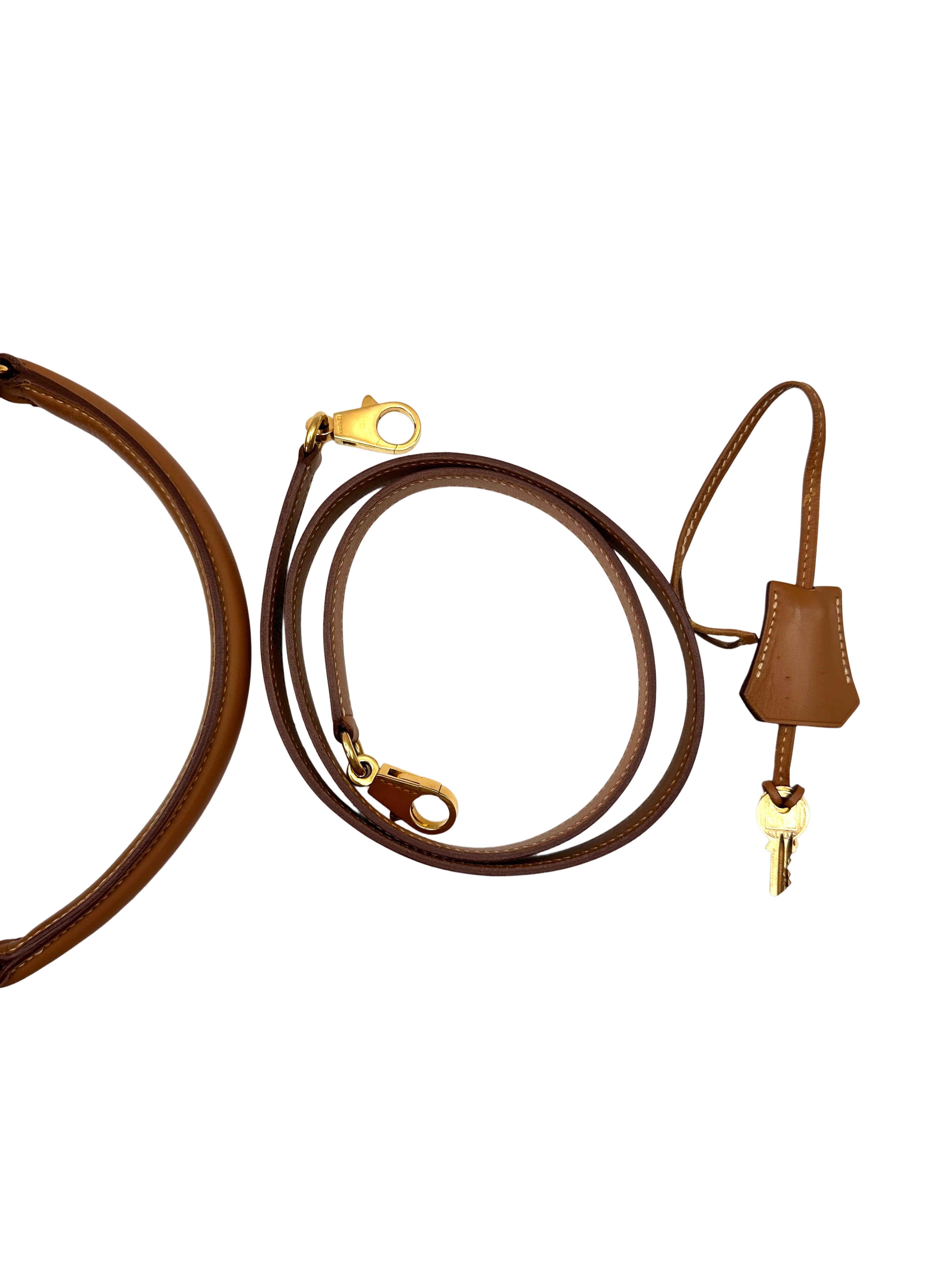 Hermes Kelly32 Brown Leather Top Handle Bag With Gold Hardware HR121